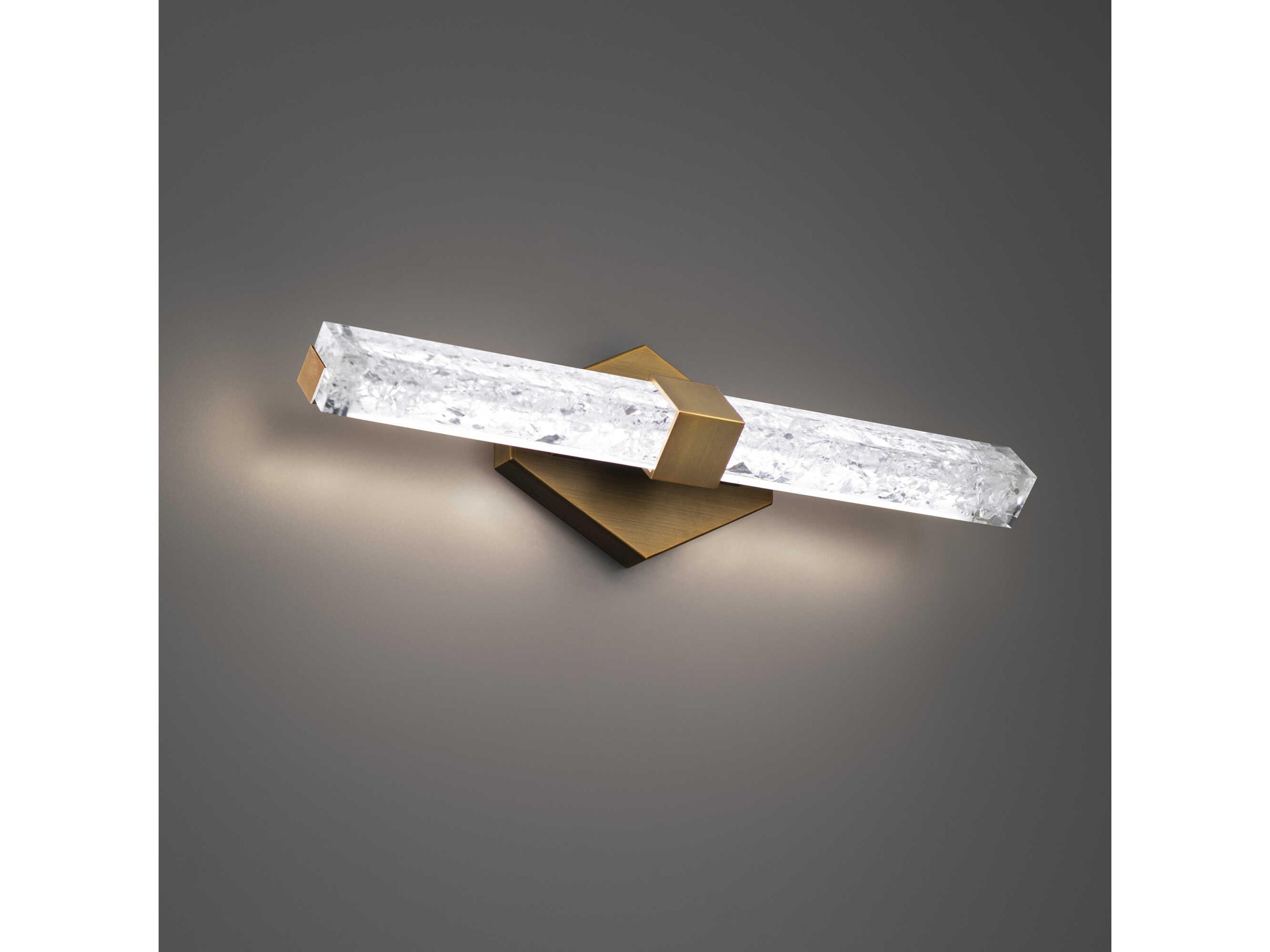 Modern Forms Regal 1-Light Aged Brass Crystal LED Vanity Light