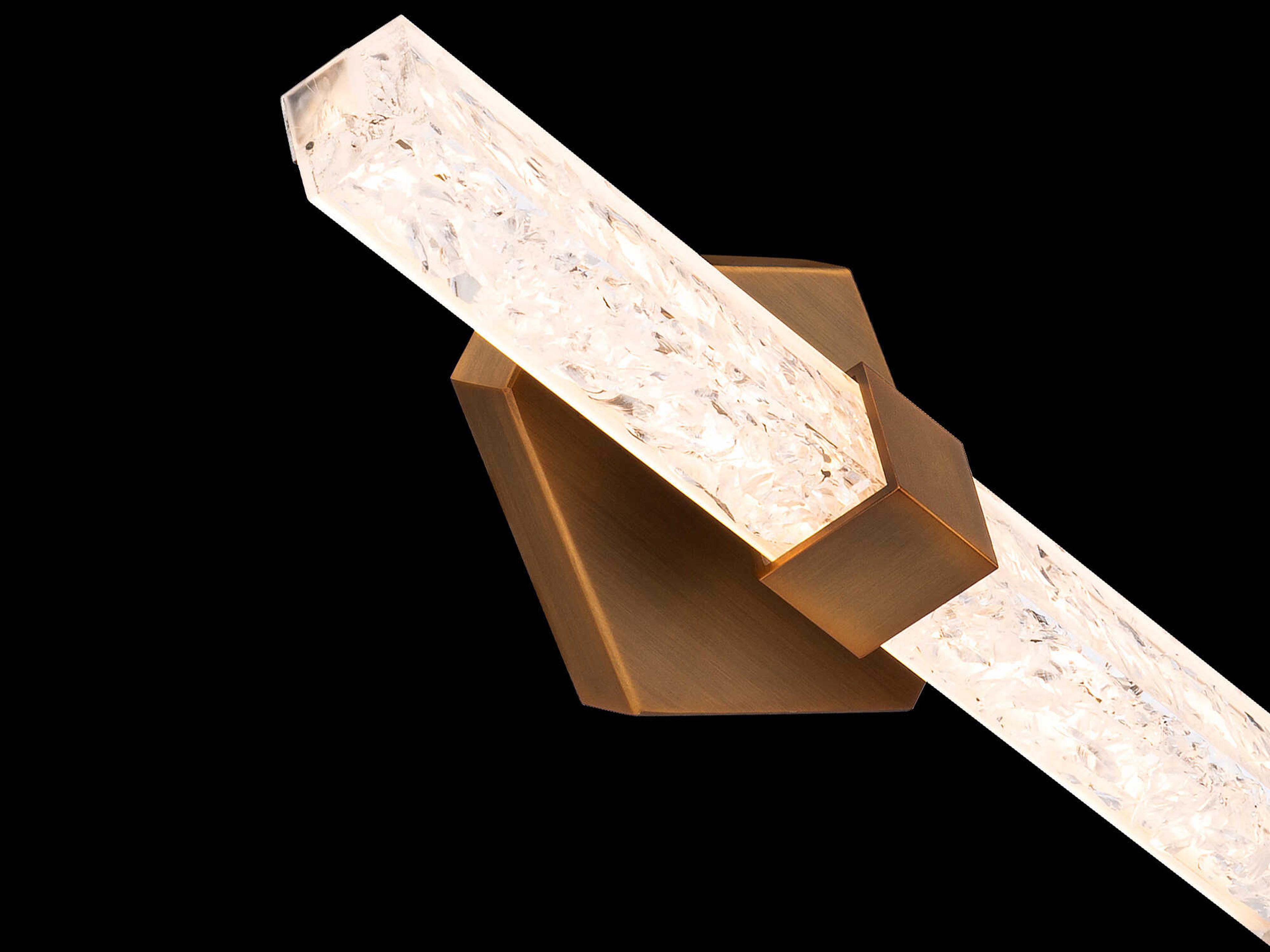 Modern Forms Regal 1-Light Aged Brass Crystal LED Vanity Light