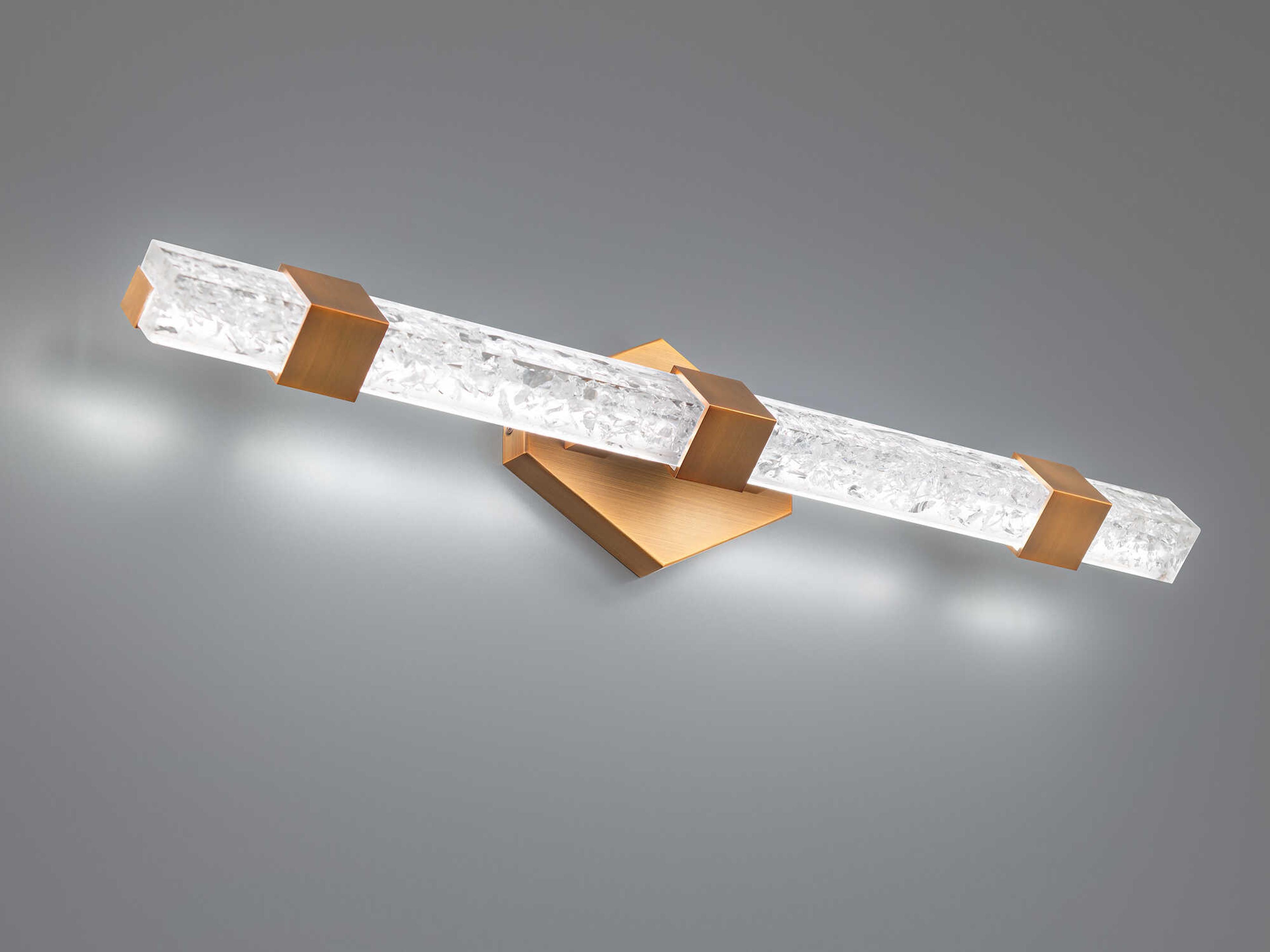 Modern Forms Regal 1-Light Aged Brass Crystal LED Vanity Light