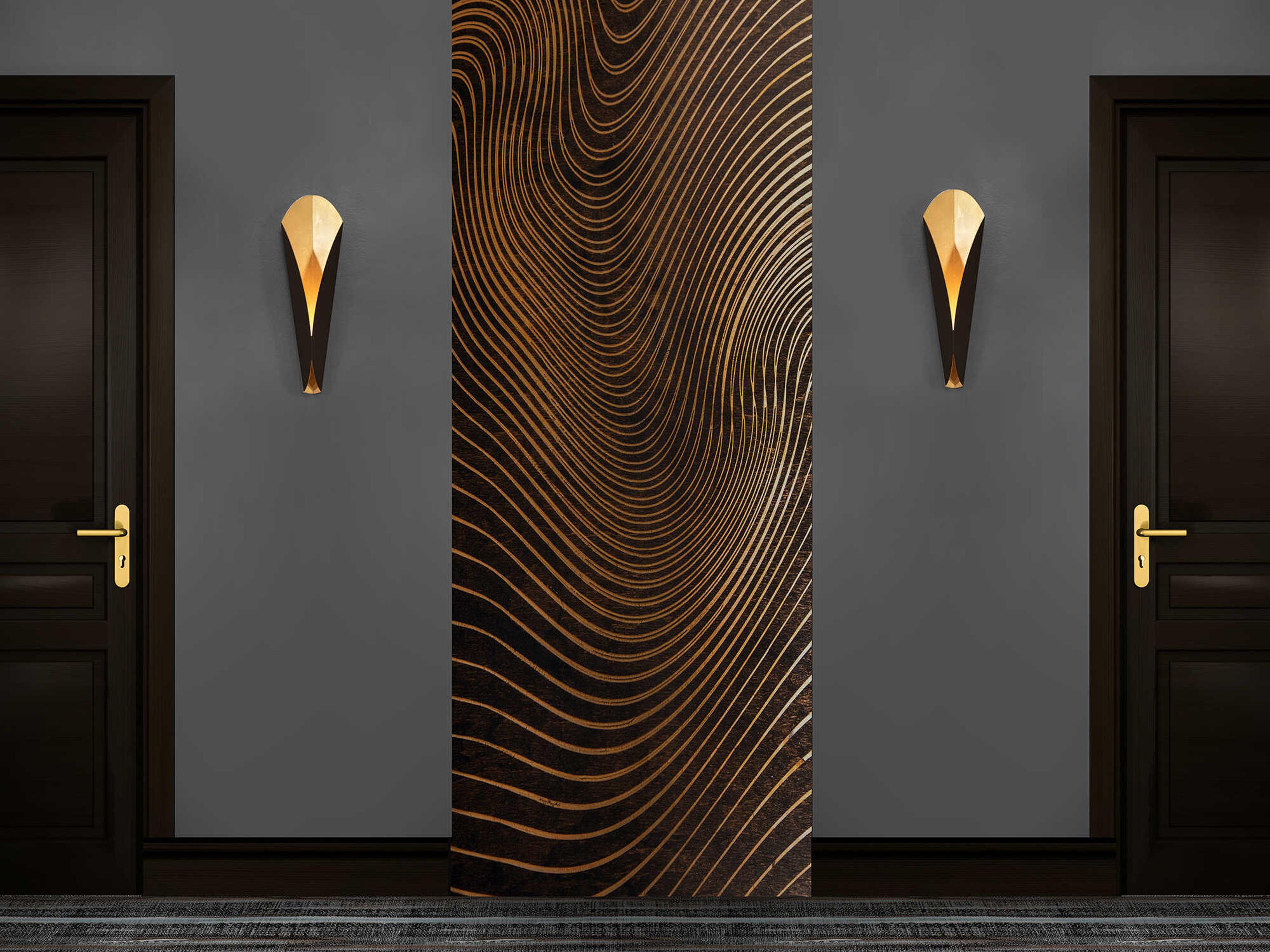 Modern Forms Fleur 1-Light Bronze Gold Leaf Black LED Wall Sconce
