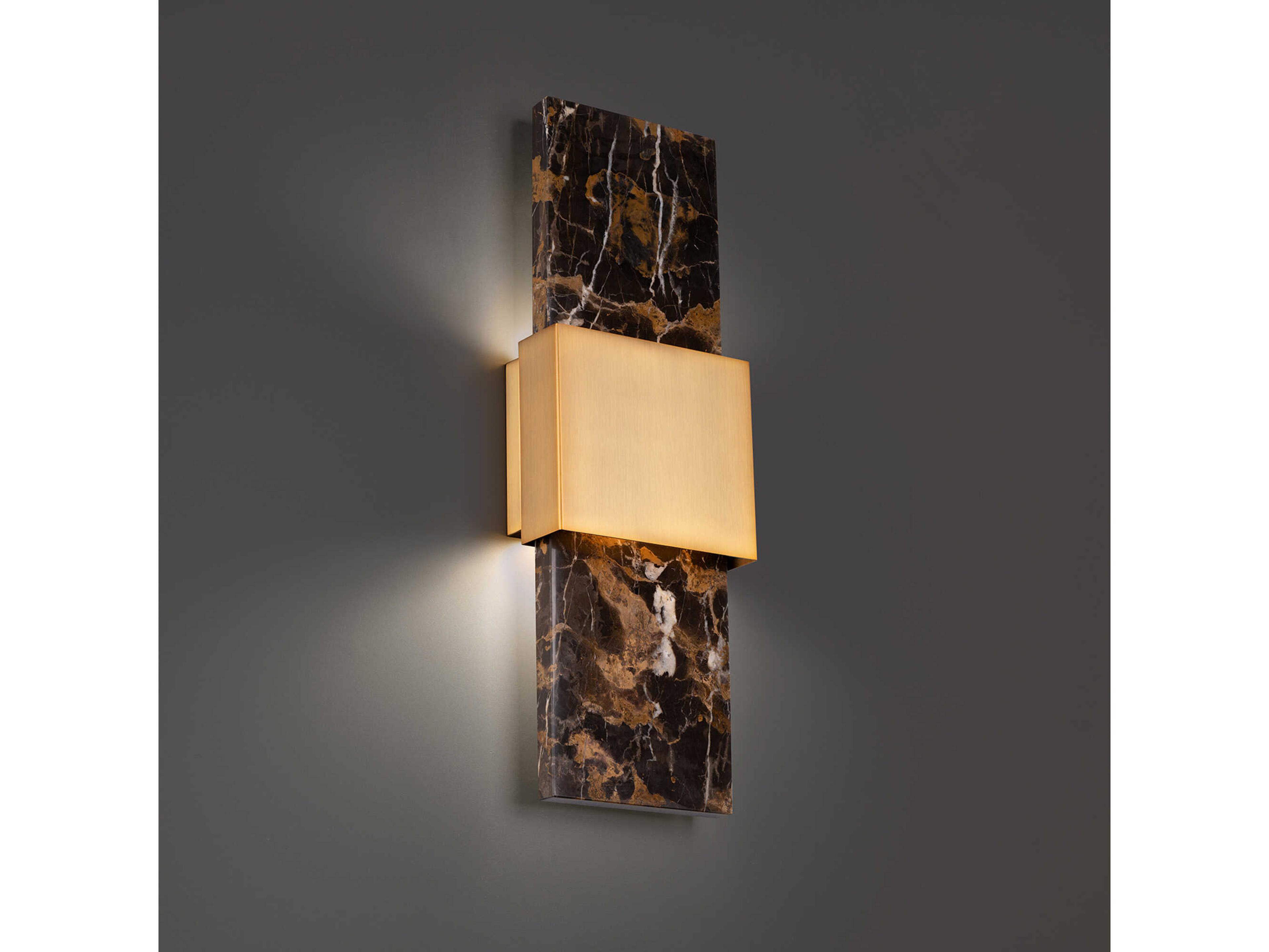Modern Forms Mercer 1-Light Black Aged Brass Glass LED Wall Sconce