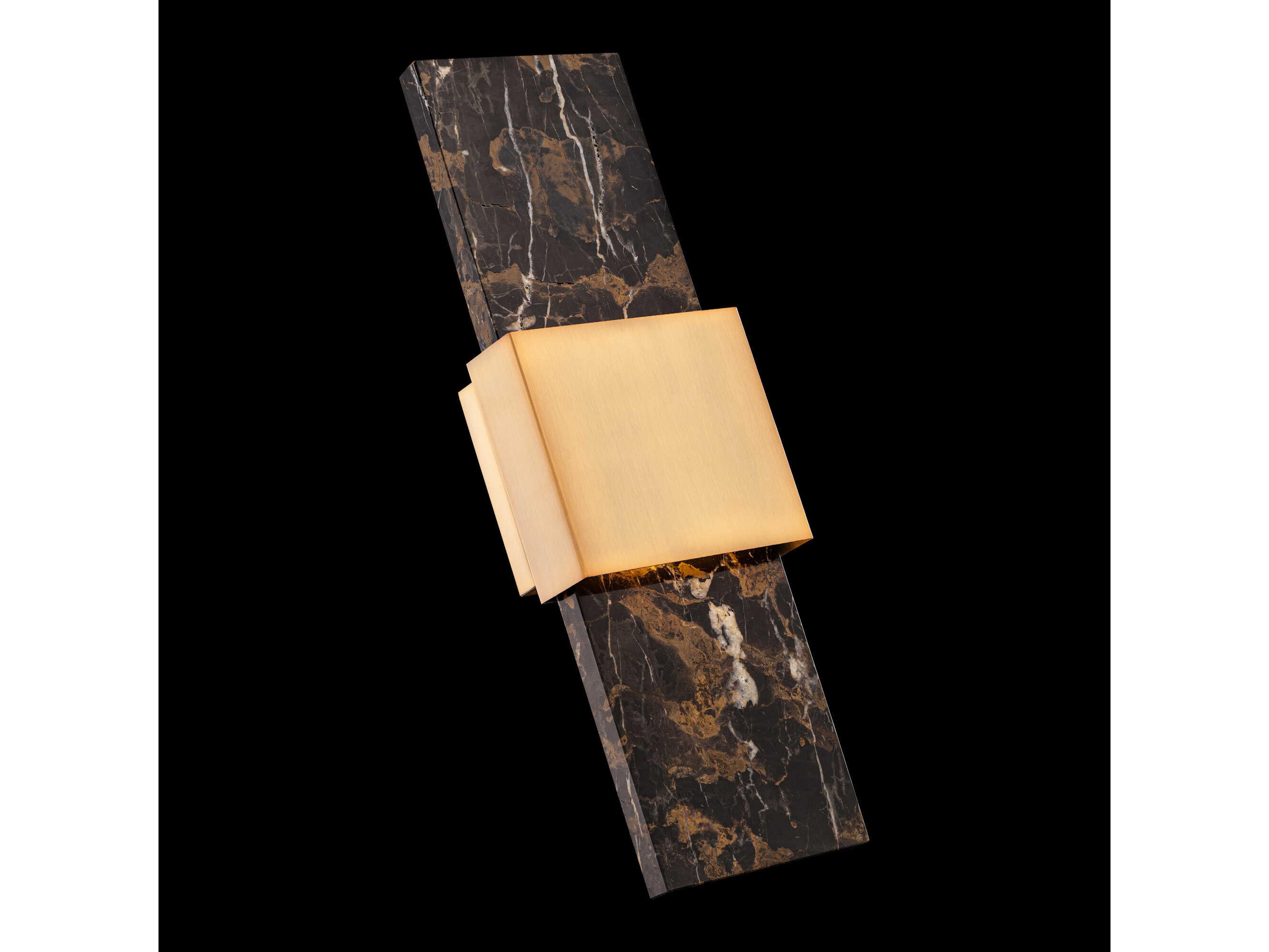 Modern Forms Mercer 1-Light Black Aged Brass Glass LED Wall Sconce