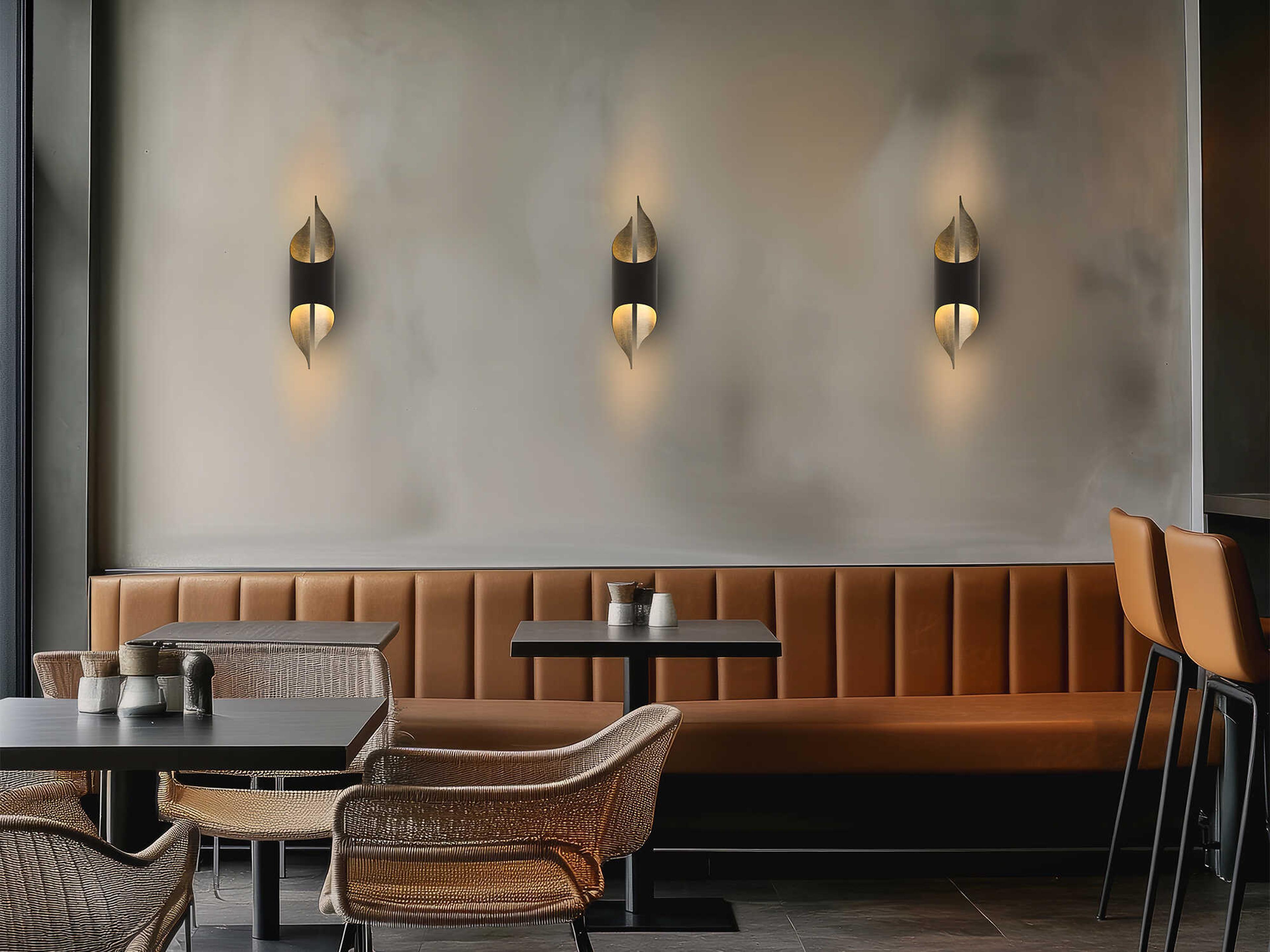 Modern Forms Clasp 1-Light Bronze Gold Leaf Wall Sconce