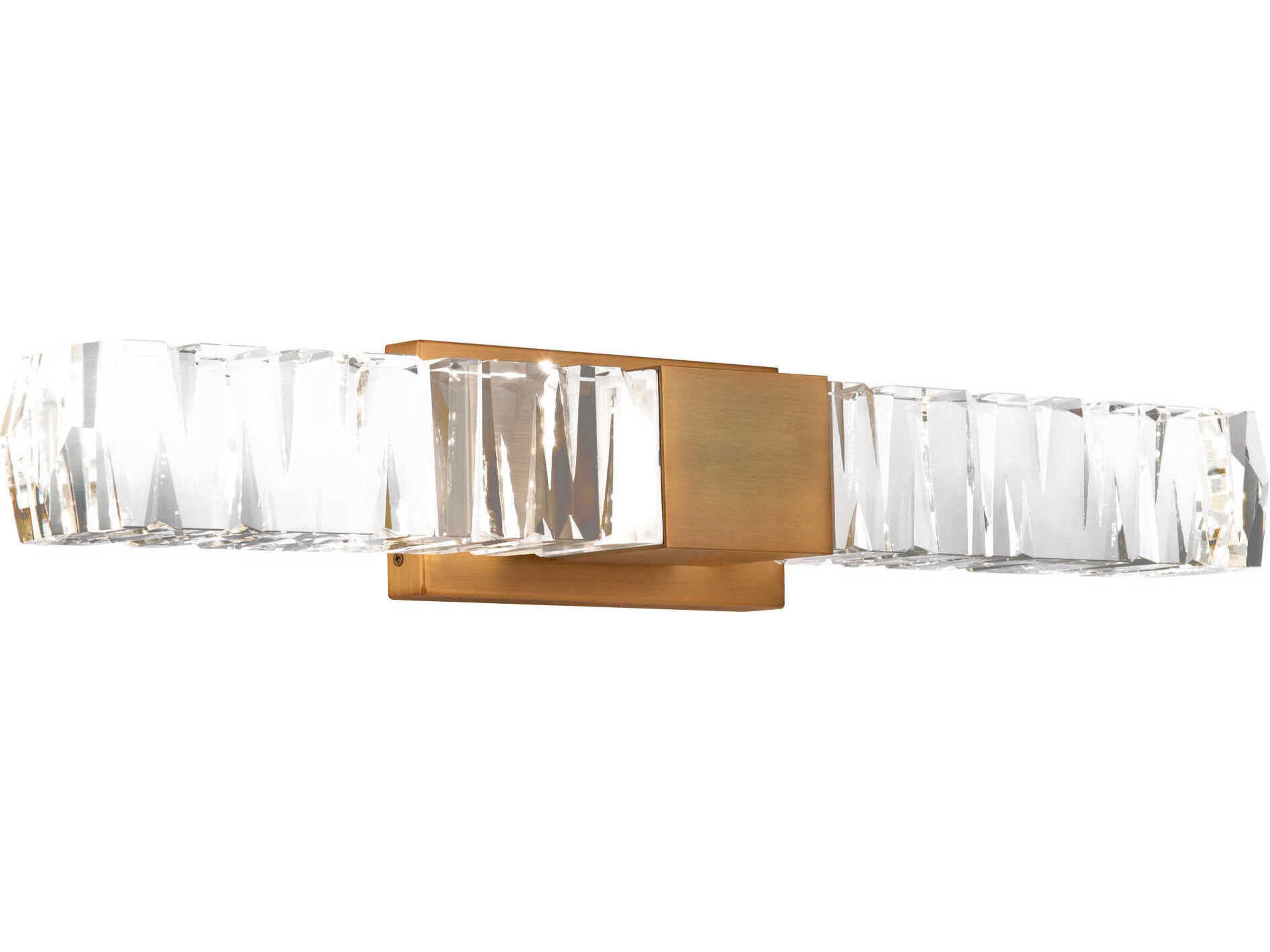 Juliet 2-Light Aged Brass Crystal LED Vanity Light