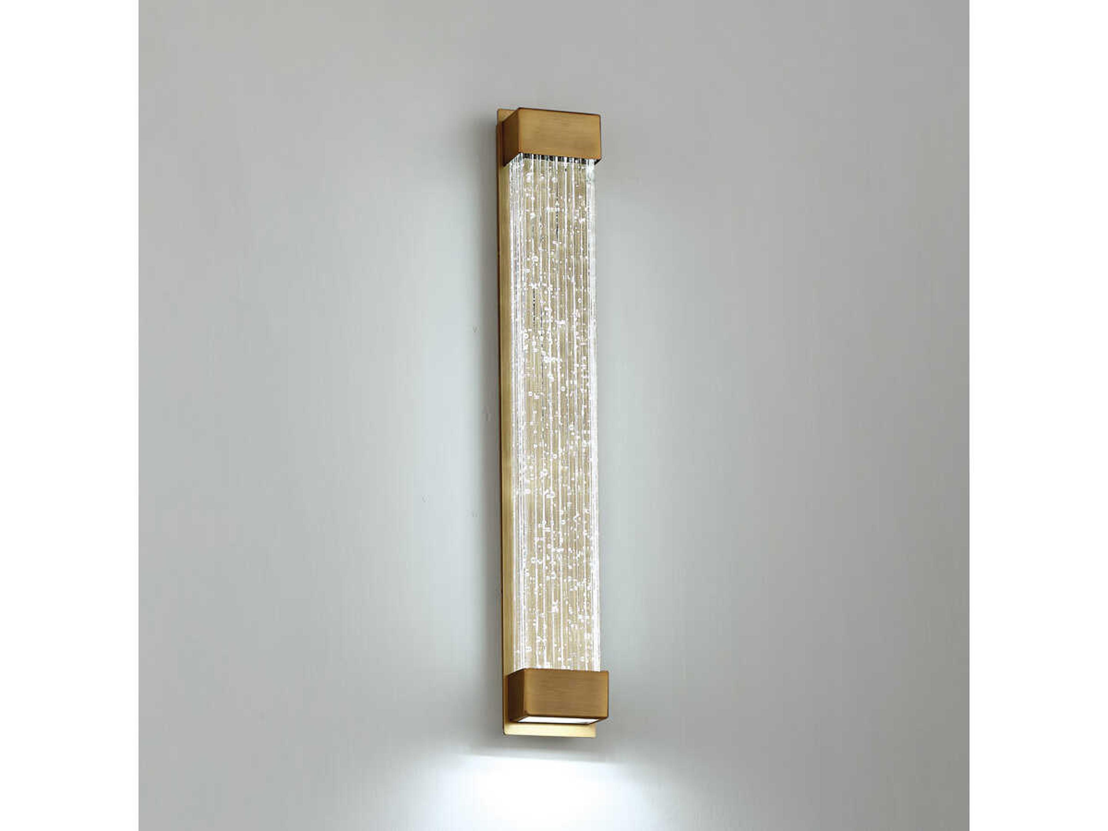 Modern Forms Tower 1-Light Aged Brass Crystal LED Wall Sconce