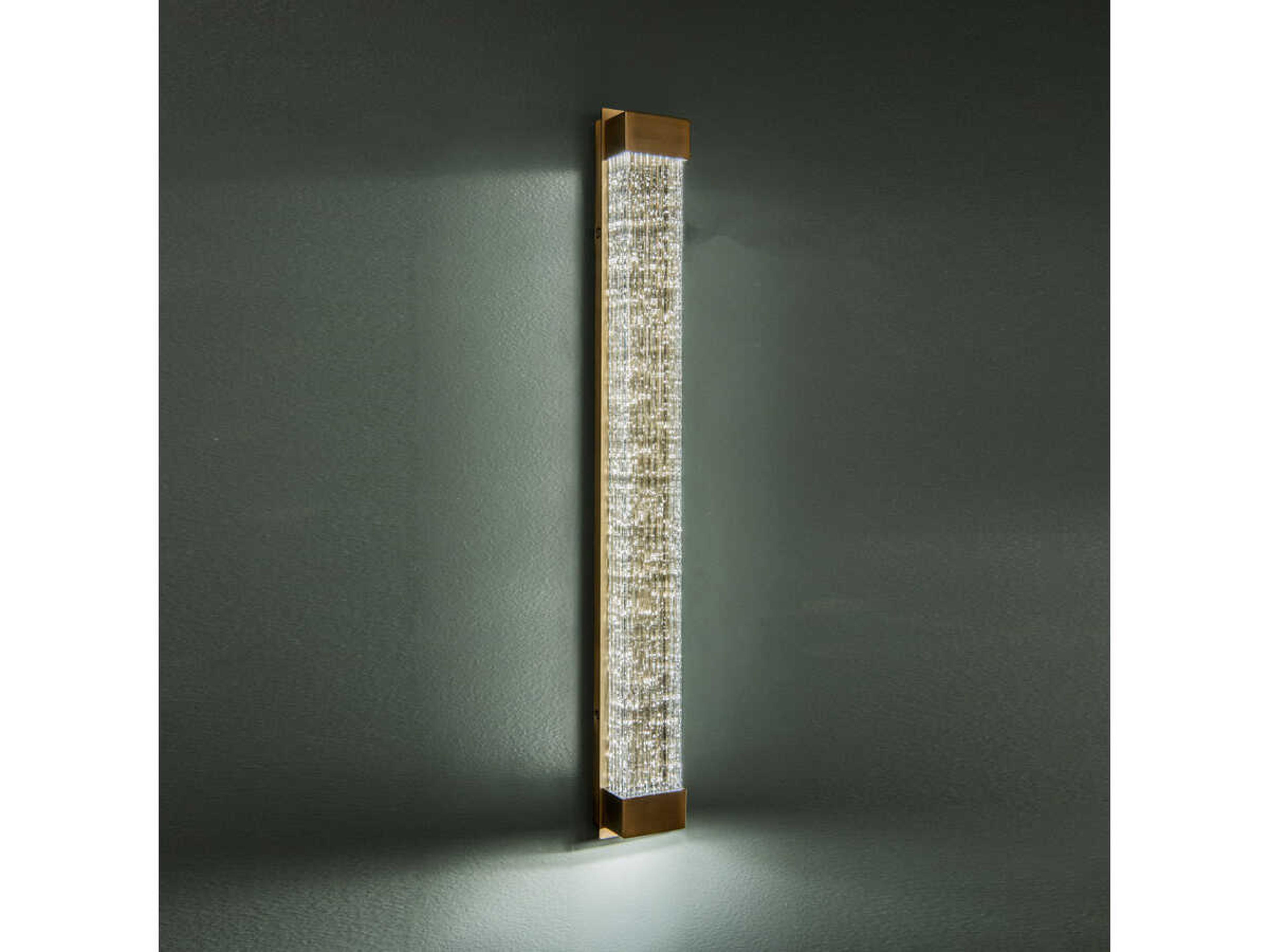 Modern Forms Tower 1-Light Aged Brass Crystal LED Wall Sconce
