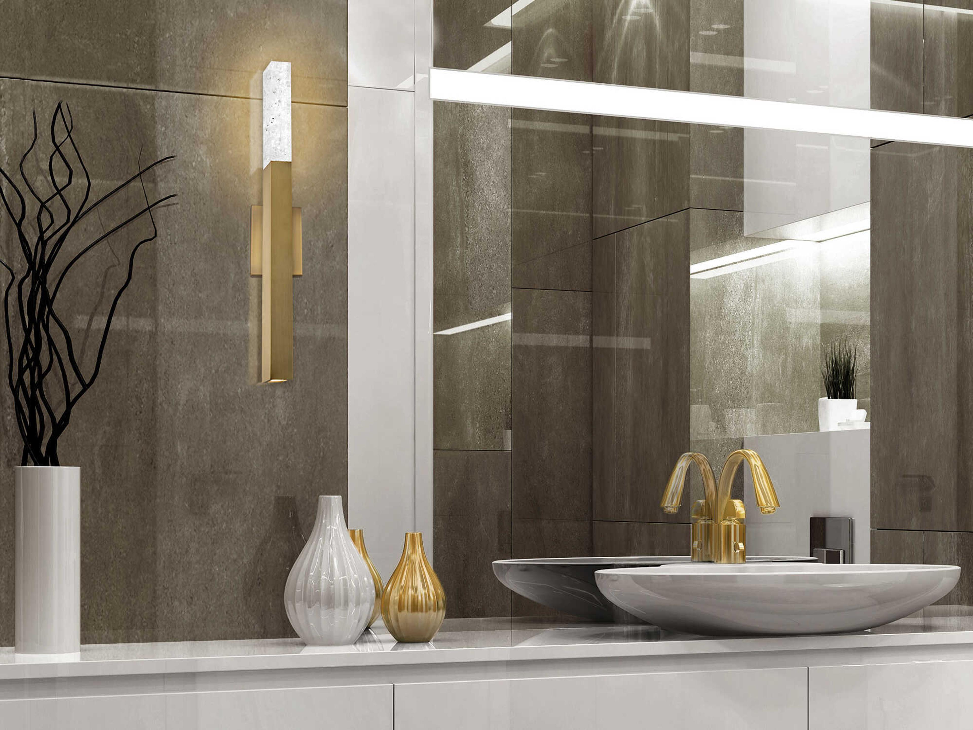 Modern Forms Minx 1-Light Aged Brass Crystal LED Wall Sconce