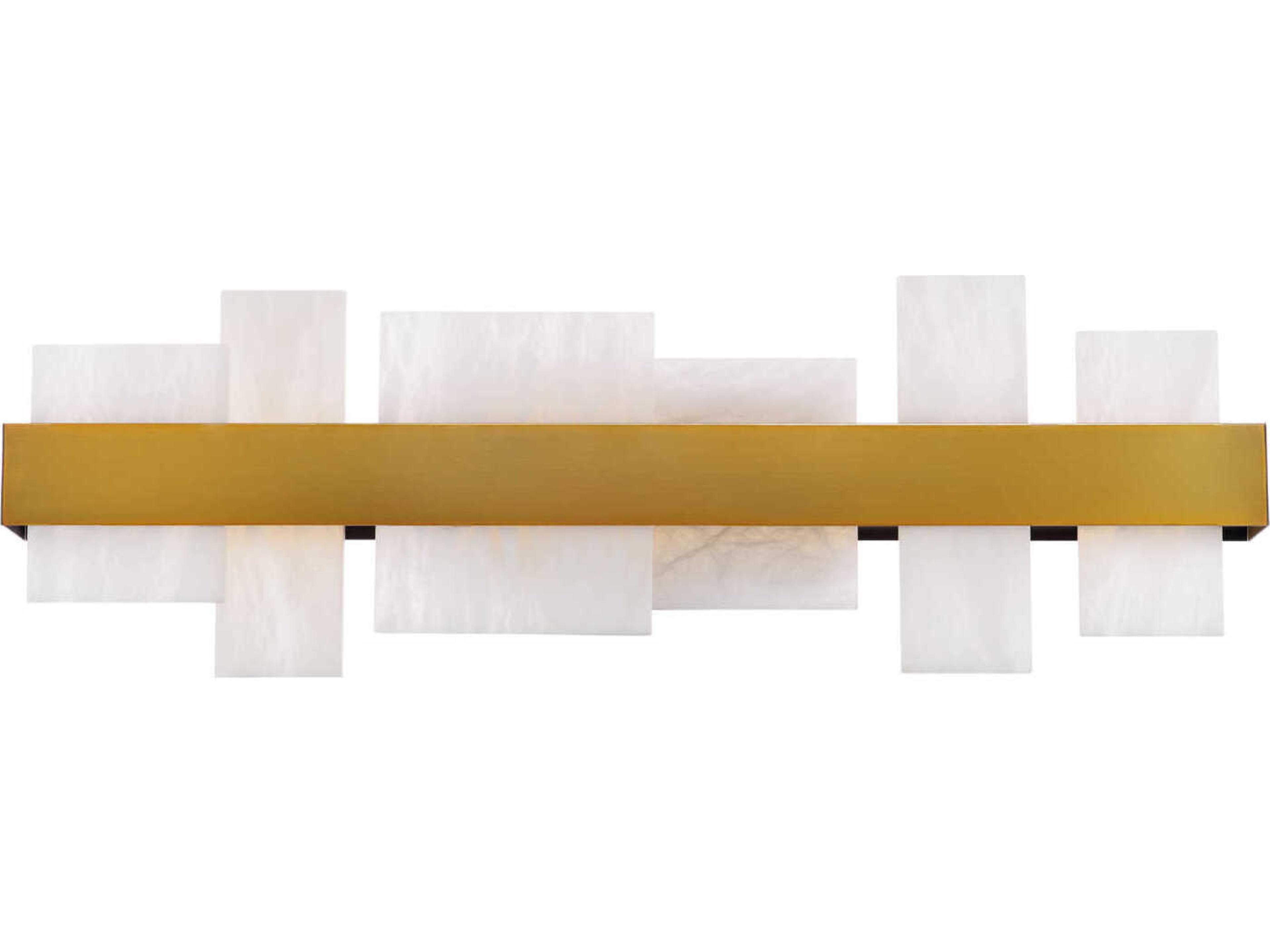 Acropolis 1-Light Aged Brass White LED Vanity Light