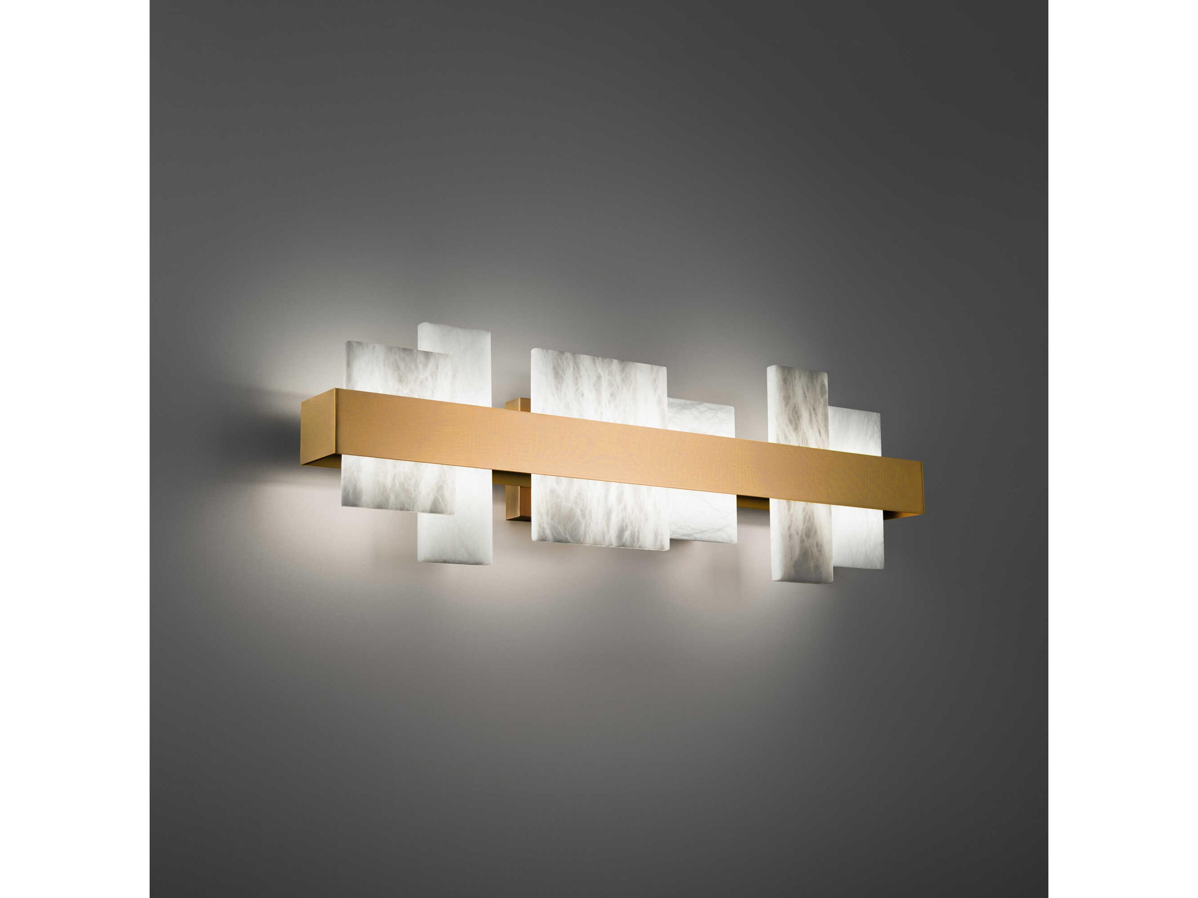 Modern Forms Acropolis 1-Light Aged Brass White LED Vanity Light