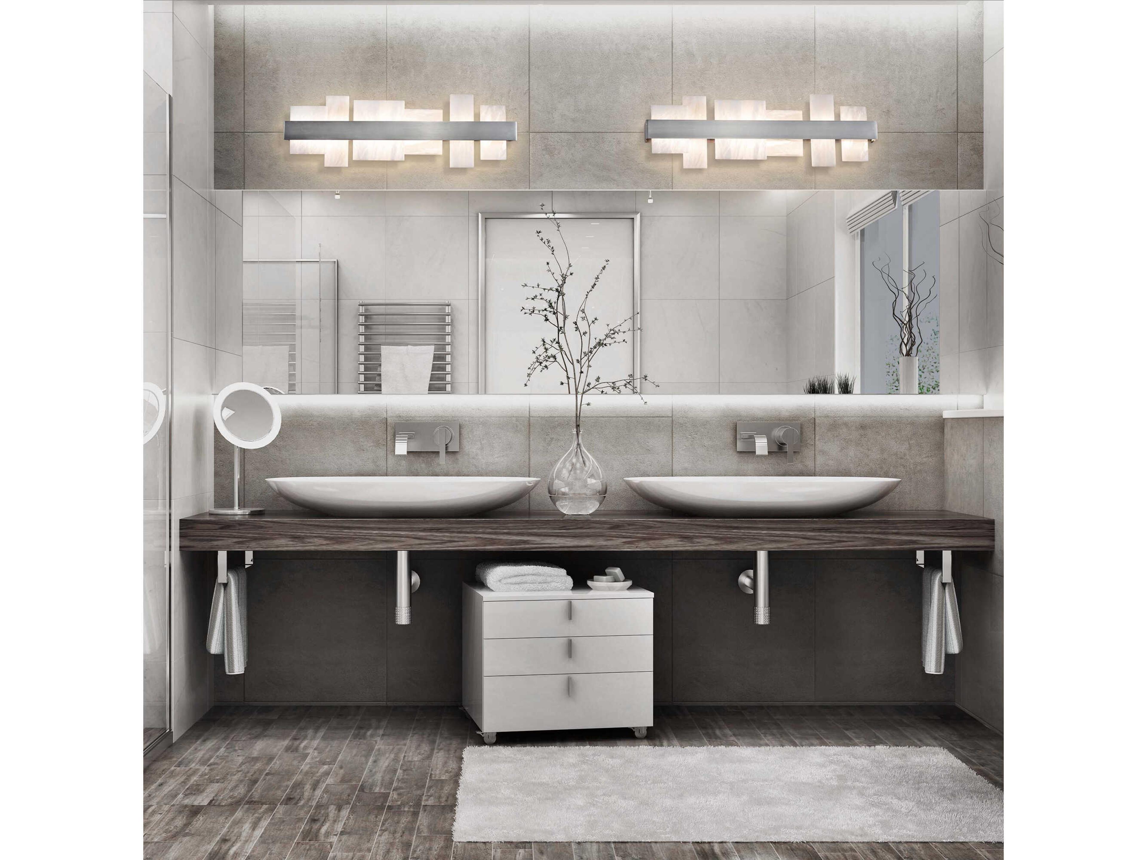 Modern Forms Acropolis 1-Light Brushed Nickel LED Vanity Light
