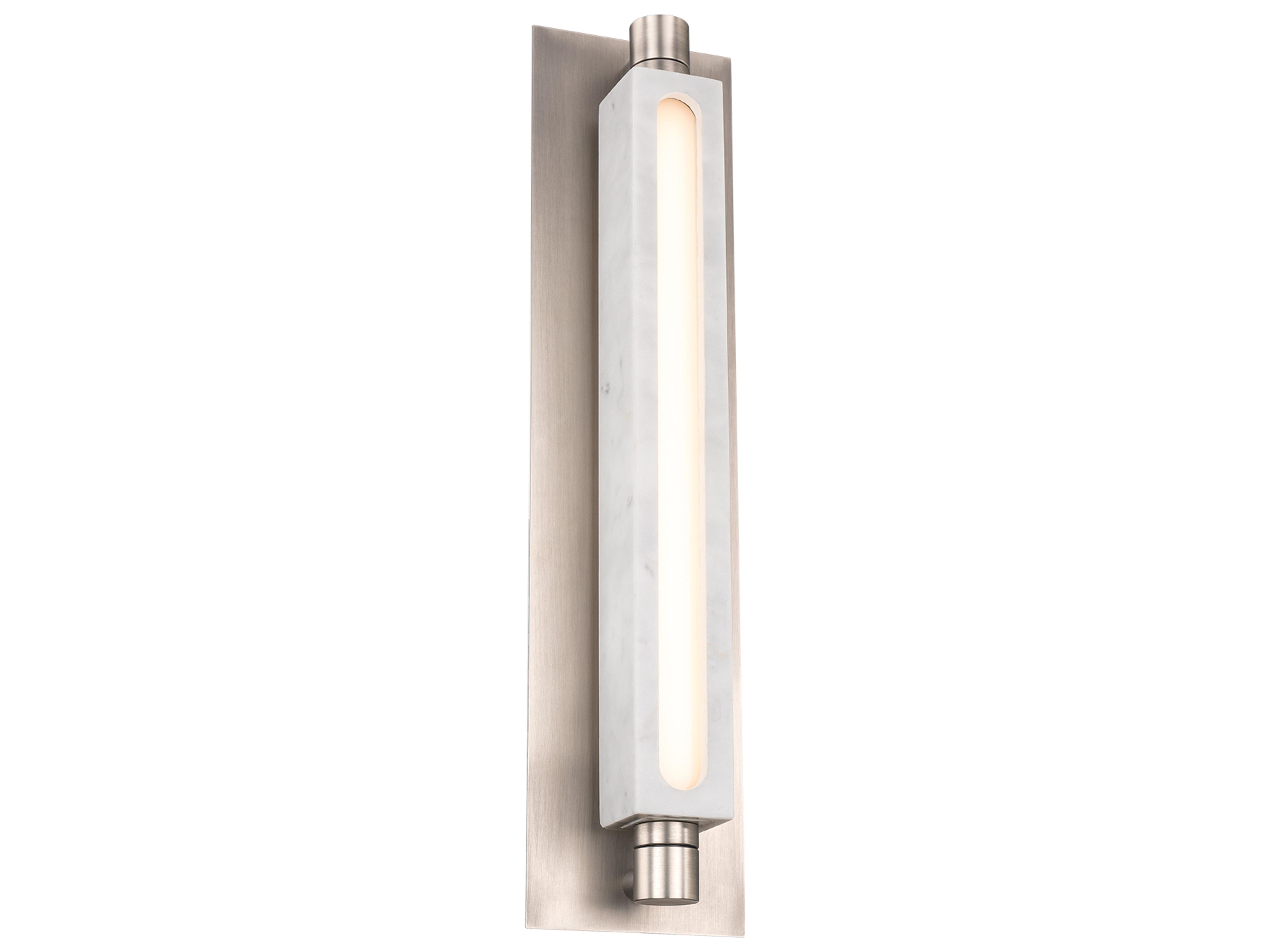 Modern Forms Stanchion 1-Light White Marble Brushed Nickel Wall Sconce