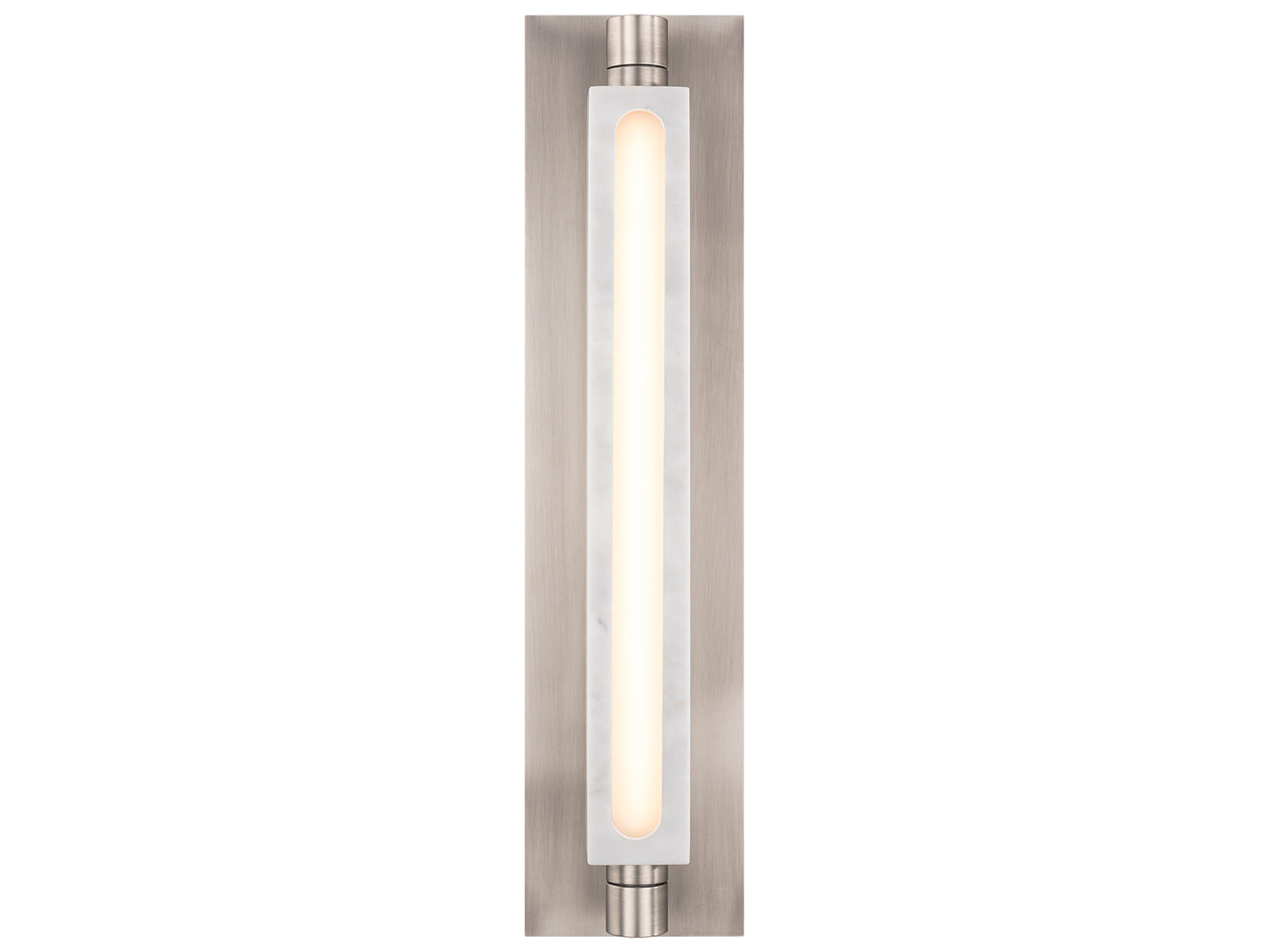 Modern Forms Stanchion 1-Light White Marble Brushed Nickel Wall Sconce