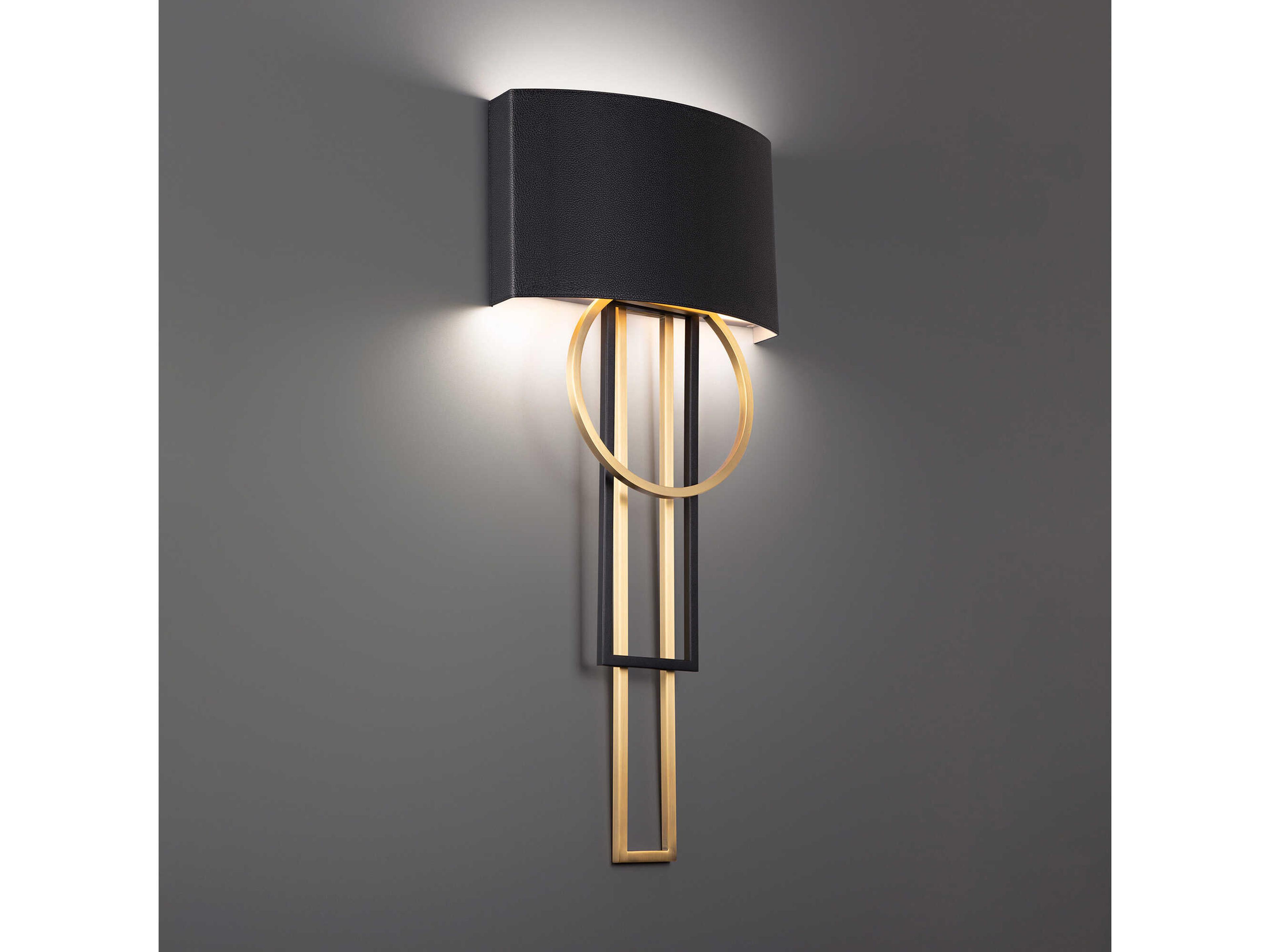 Modern Forms Sartre 1-Light Black Aged Brass Glass Wall Sconce