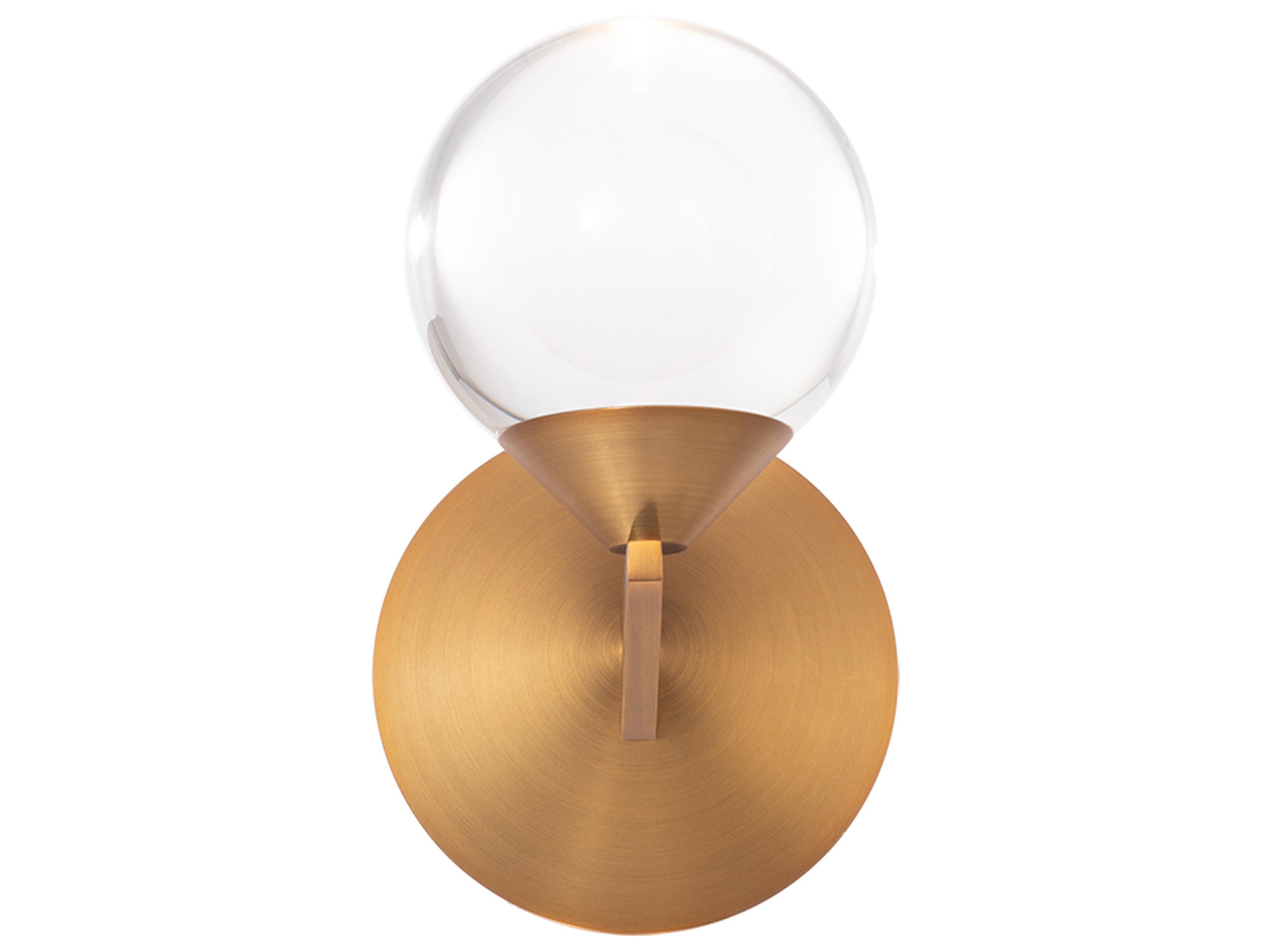 Modern Forms Double Bubble 1-Light Aged Brass Crystal LED Wall Sconce