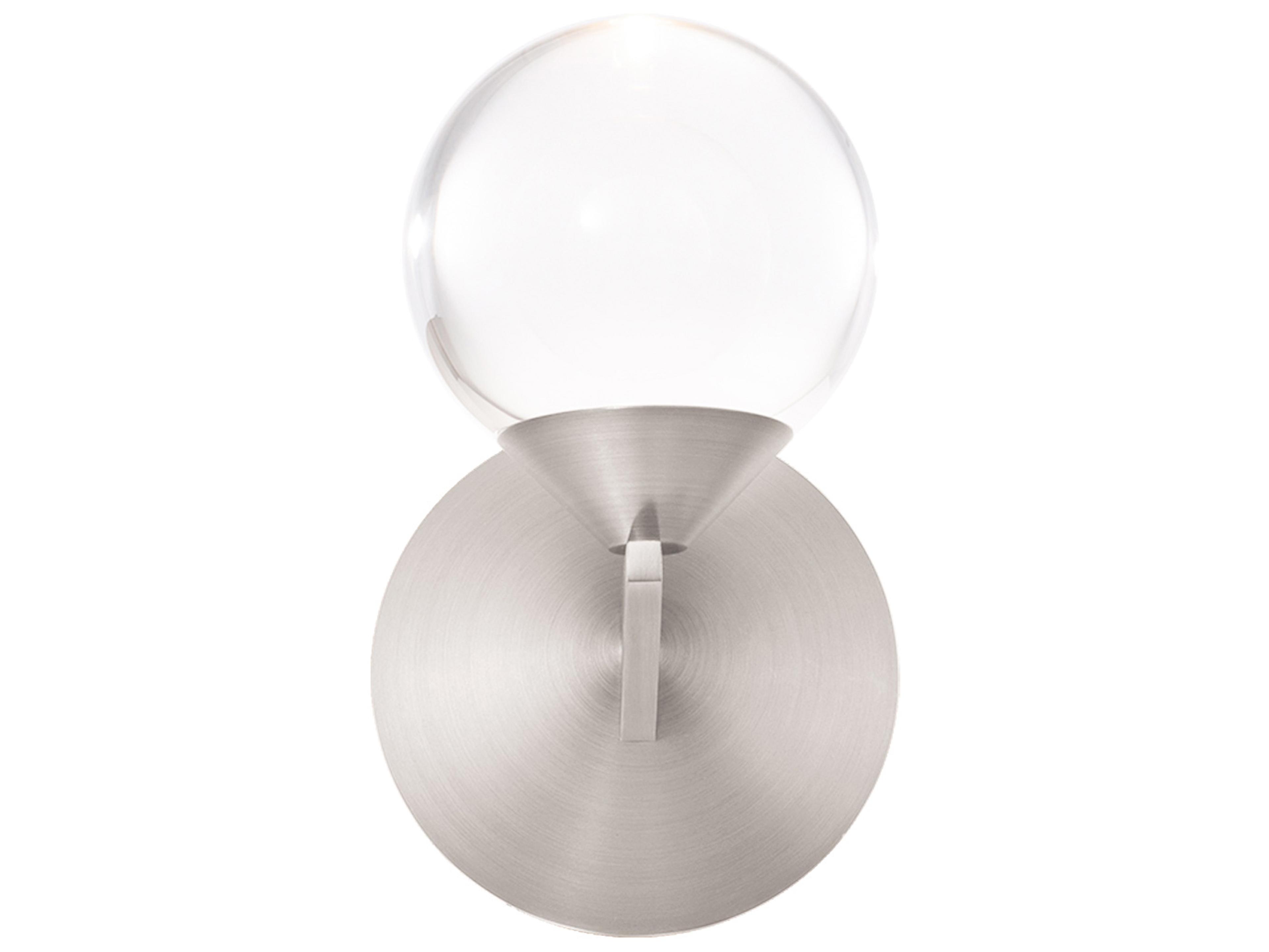 Modern Forms Double Bubble 1-Light Satin Nickel Crystal LED Wall Sconce