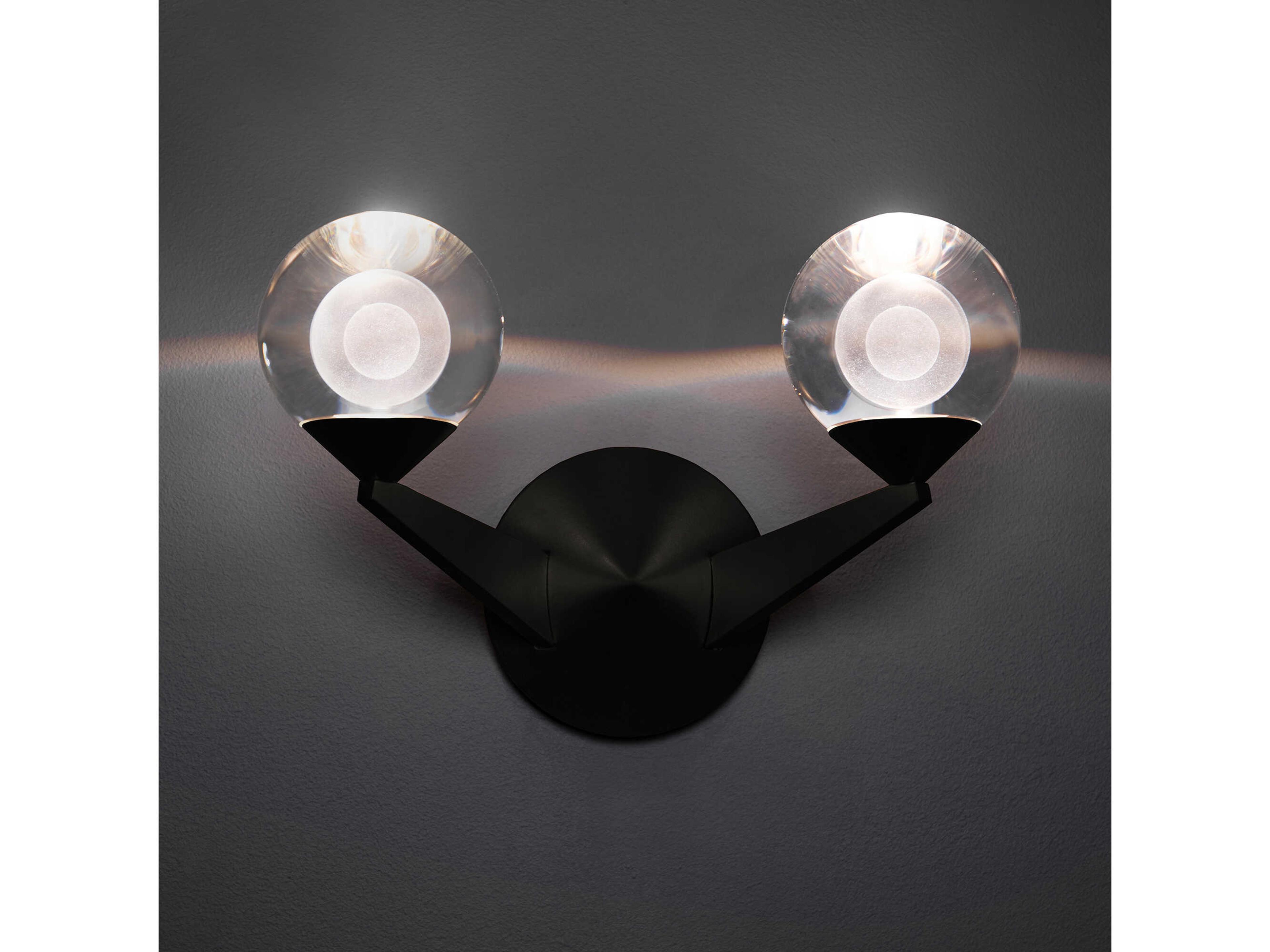 Modern Forms Double Bubble 2-Light Black Crystal LED Wall Sconce