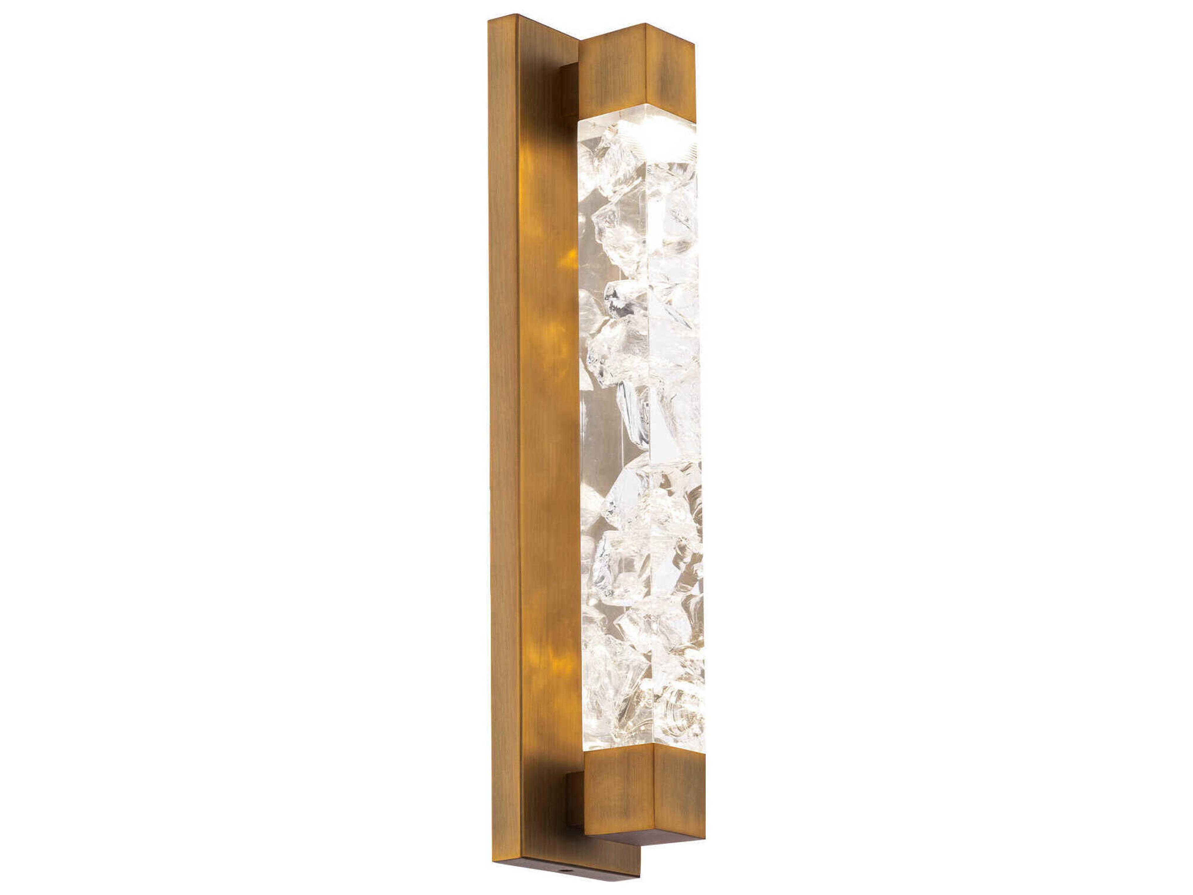 Terra 1-Light Aged Brass Crystal LED Vanity Light