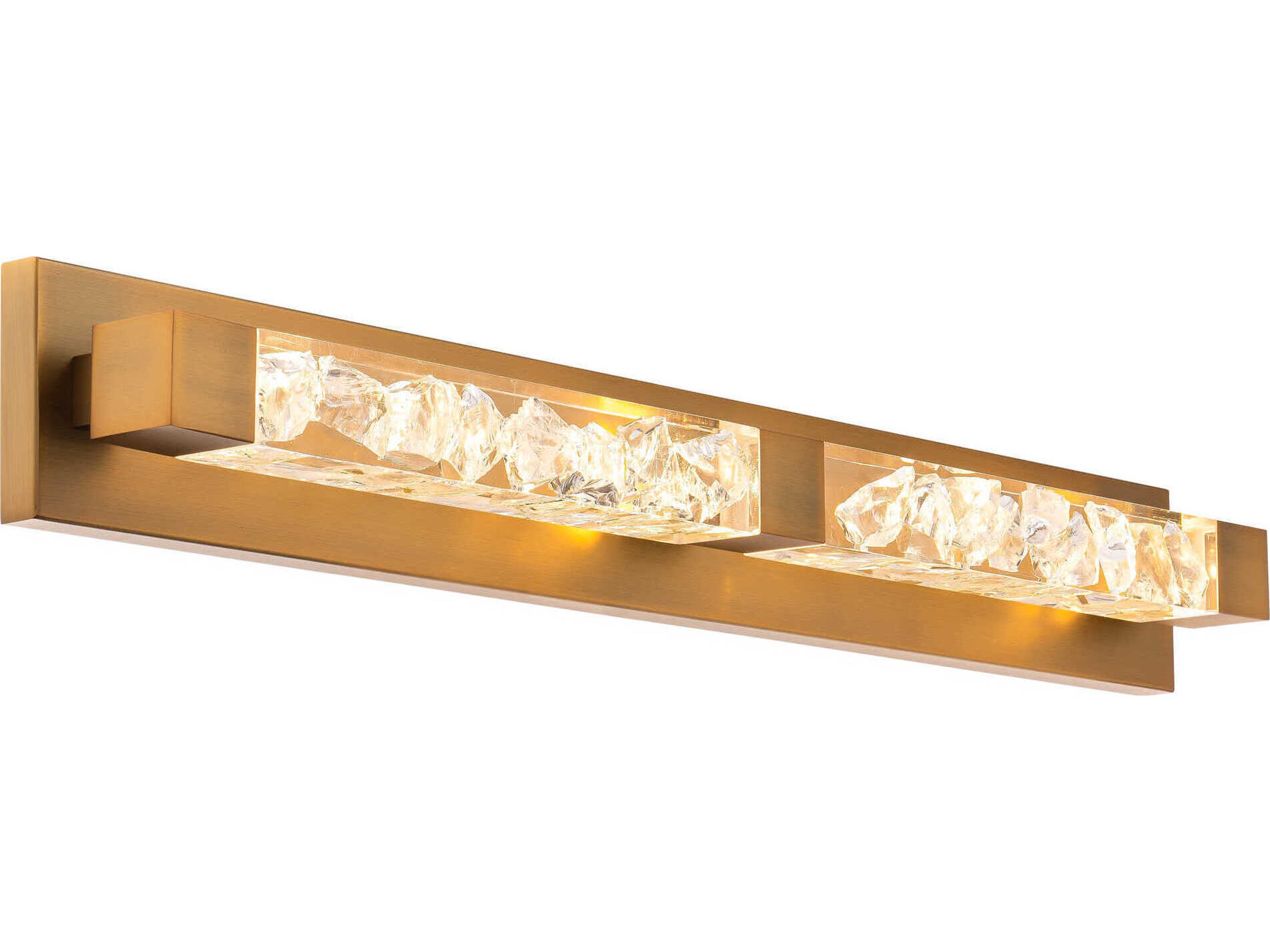 Modern Forms Terra 2-Light Aged Brass Crystal LED Vanity Light