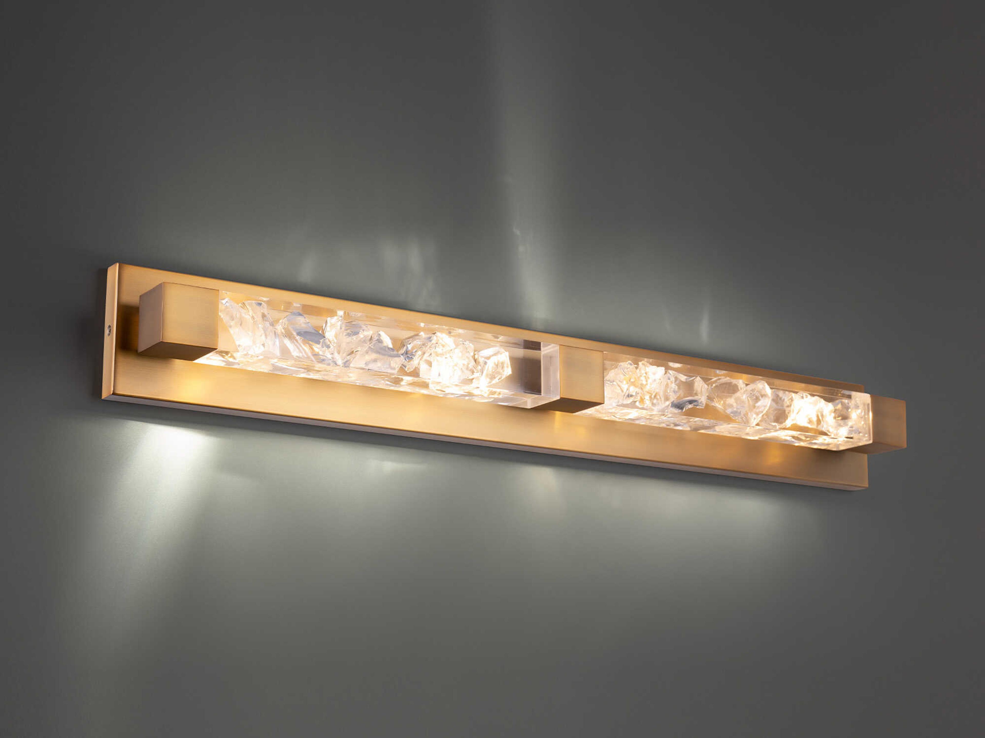 Modern Forms Terra 2-Light Aged Brass Crystal LED Vanity Light