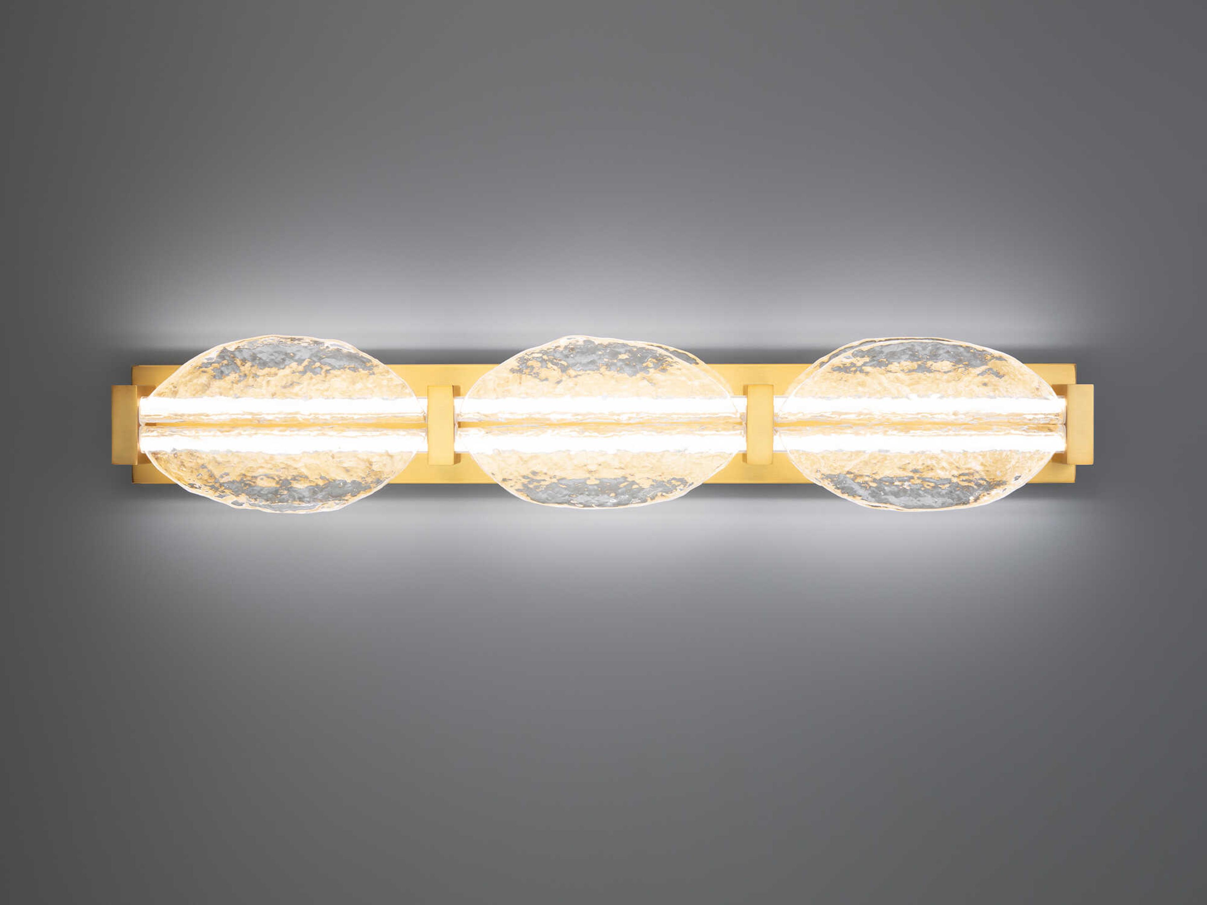 Modern Forms Deco 3-Light Aged Brass Vanity Light