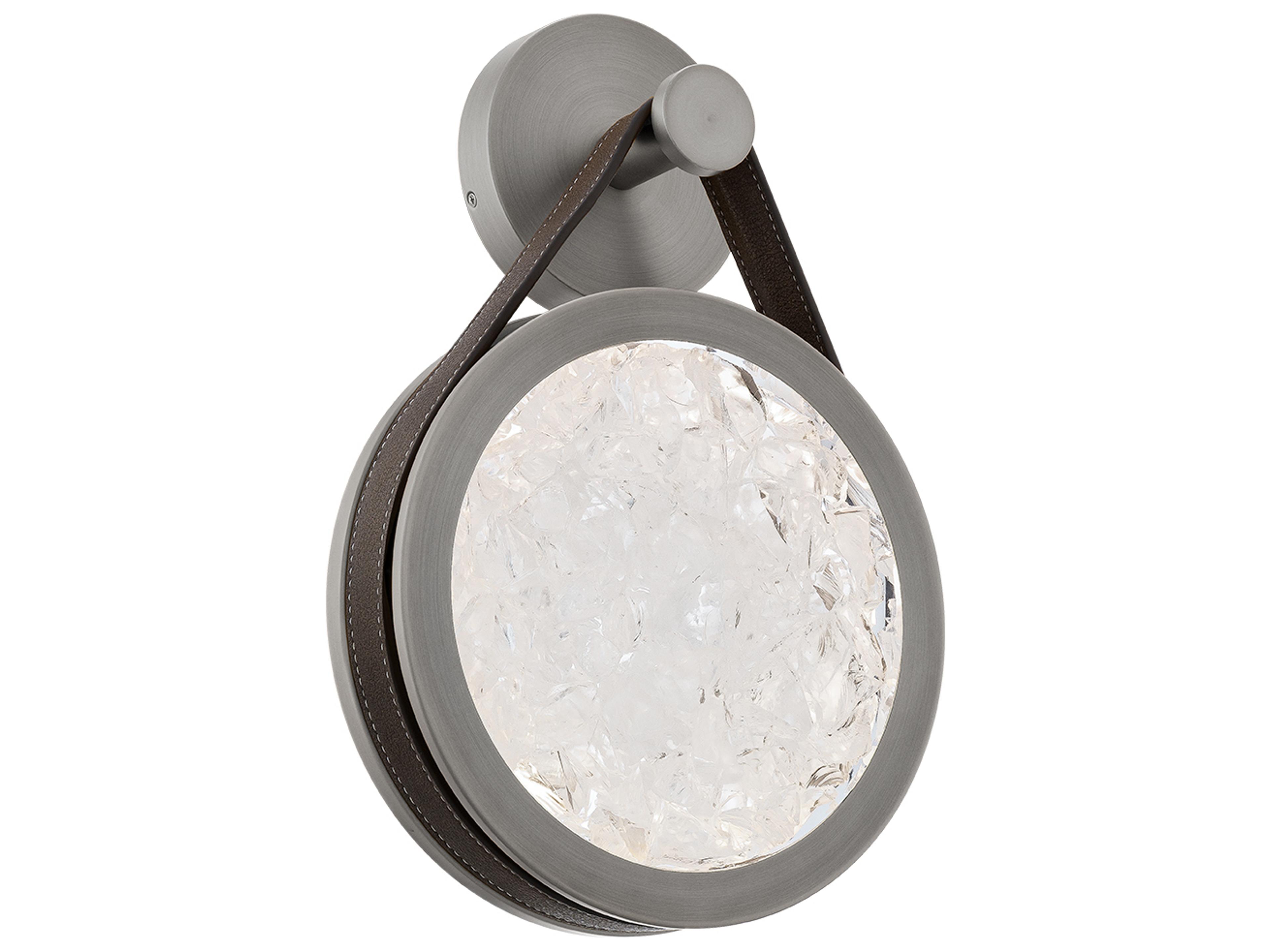 Modern Forms Clare 1-Light Black Leather Antique Nickel Wall Sconce