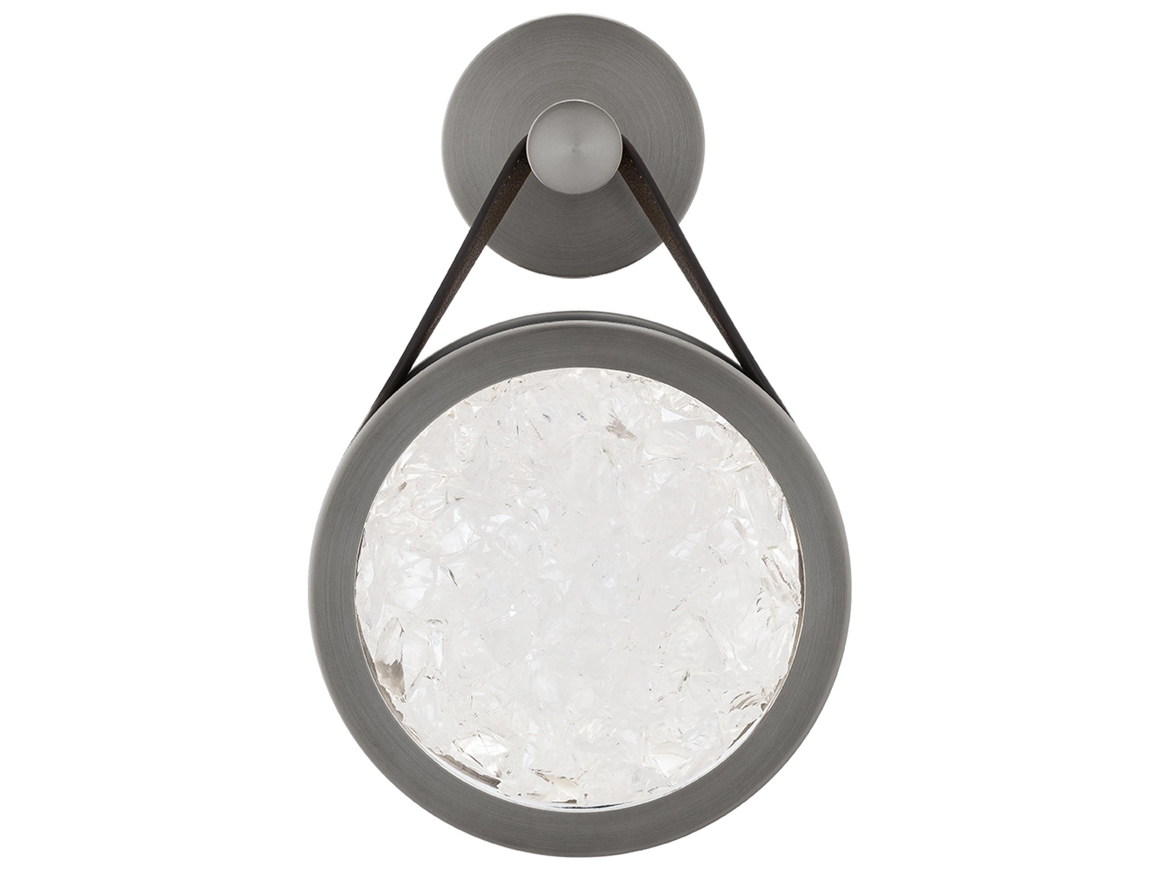 Modern Forms Clare 1-Light Black Leather Antique Nickel Wall Sconce