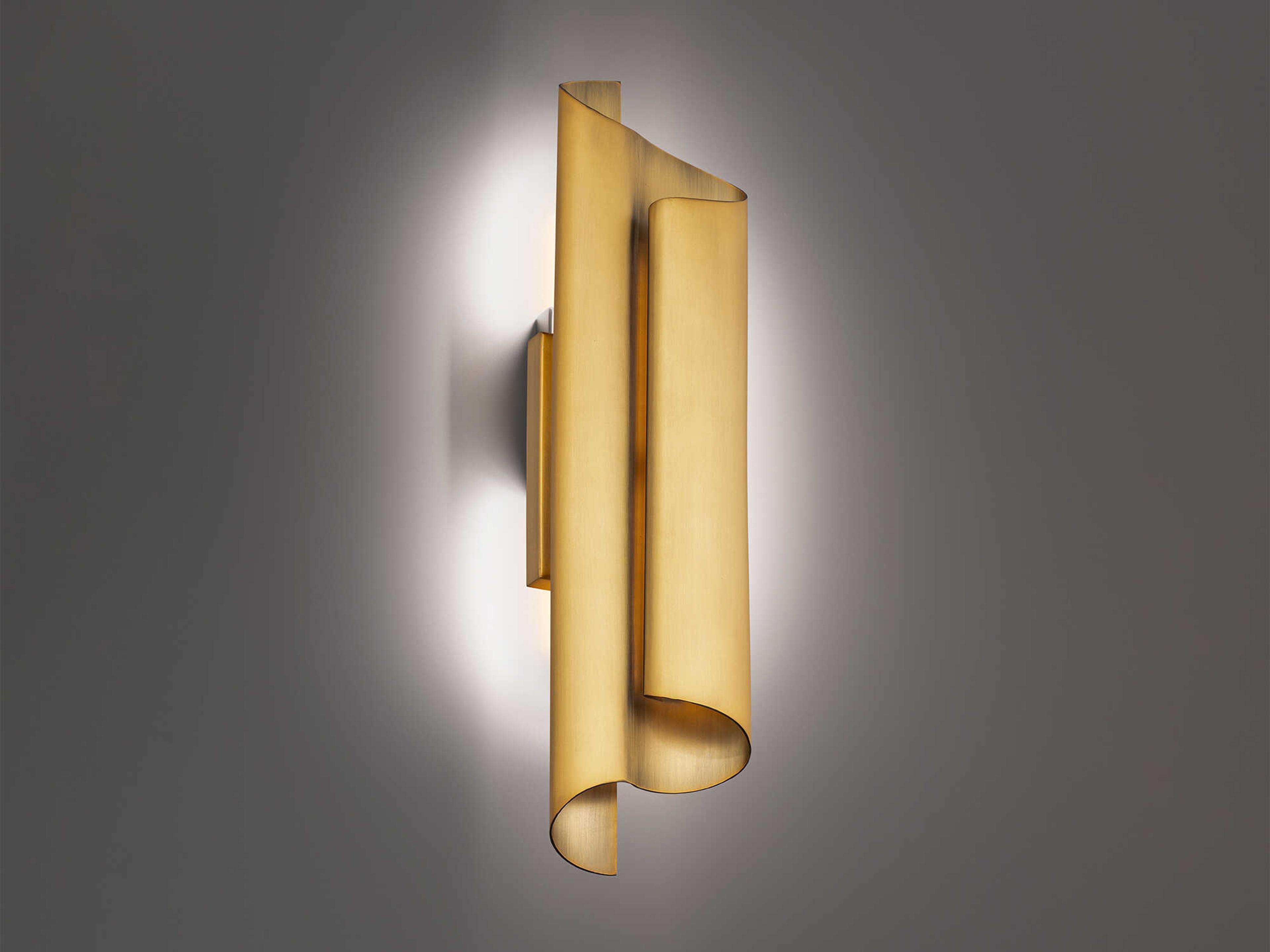 Modern Forms Pirouette 1-Light Aged Brass Wall Sconce