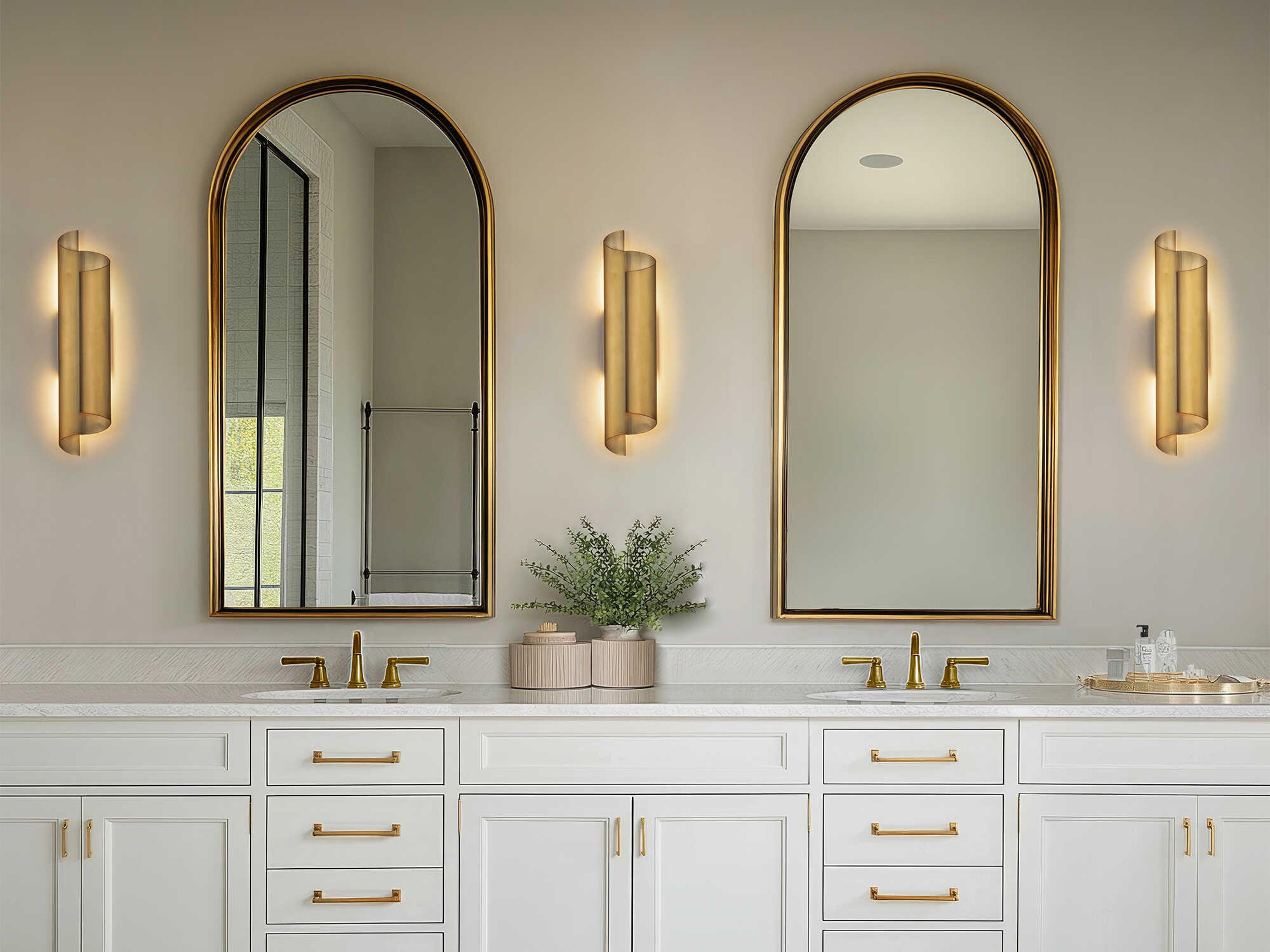 Modern Forms Pirouette 1-Light Aged Brass Wall Sconce