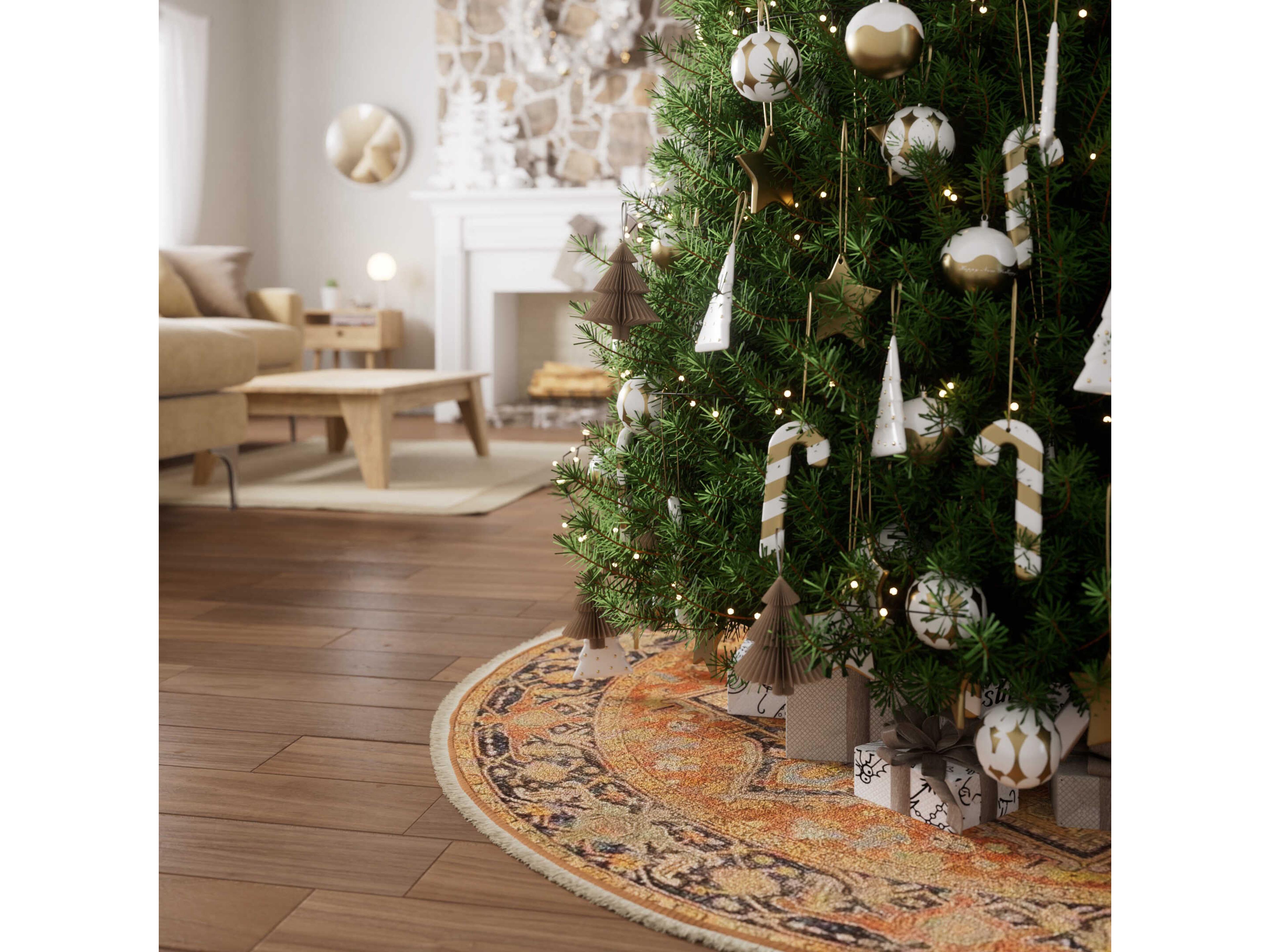 Momeni Tree Skirt Bordered Area Rug