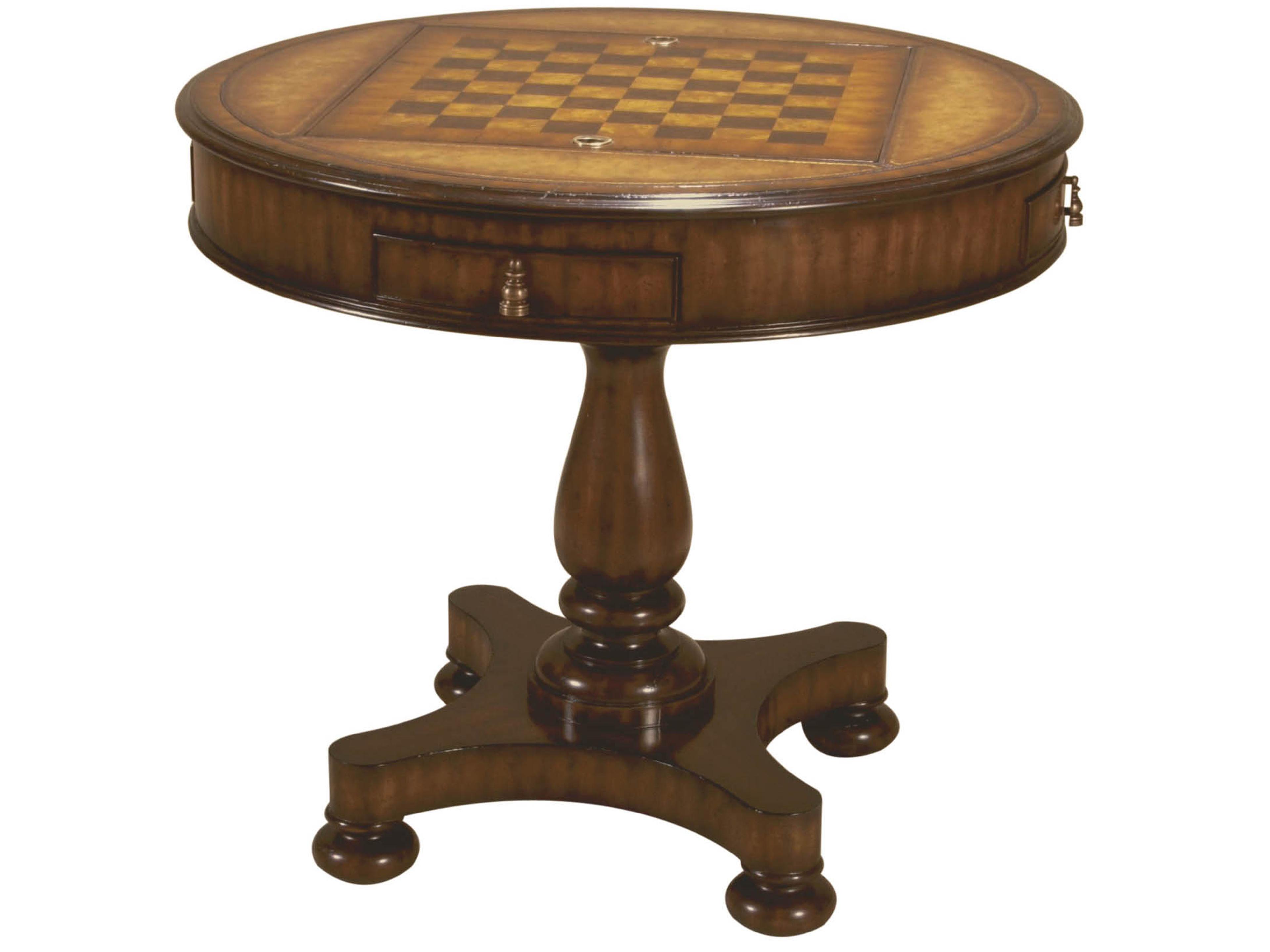 Brown Mahogany Wood Aged Regency Game Table