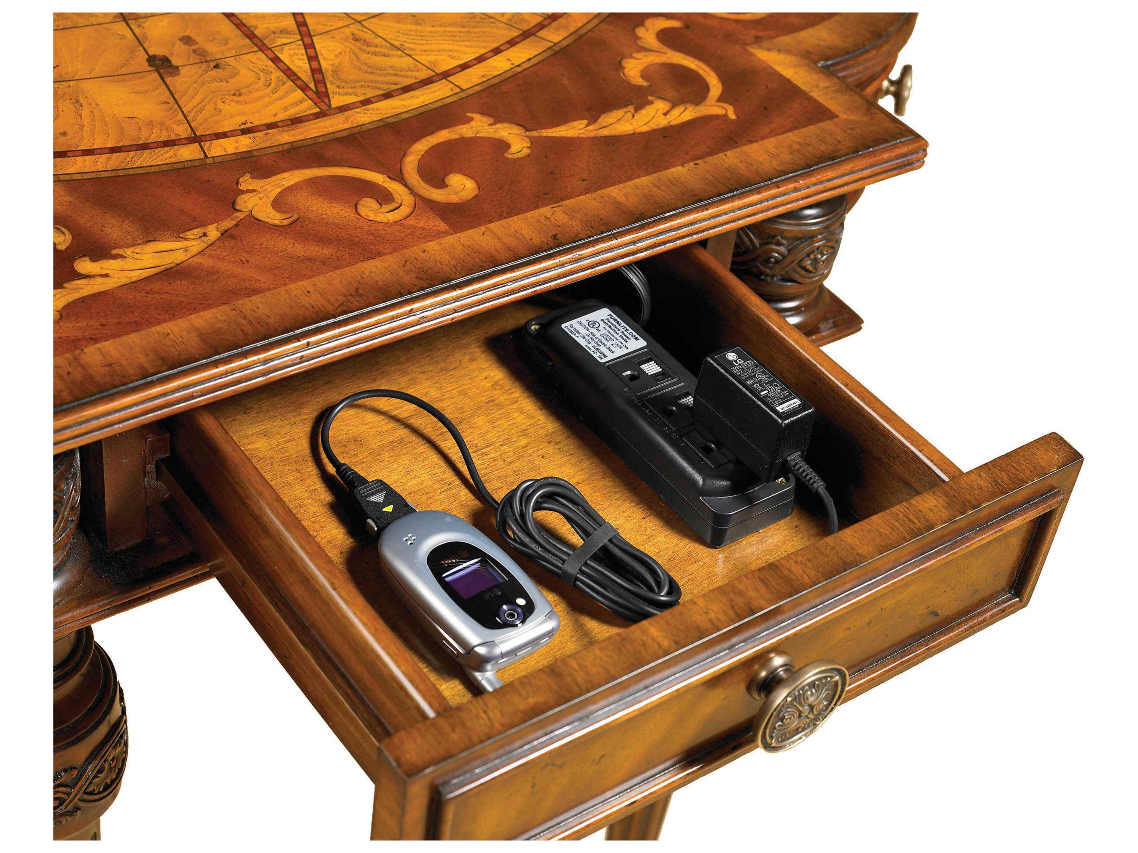 Maitland Smith Map Regency Brown Ash Wood Writing Desk