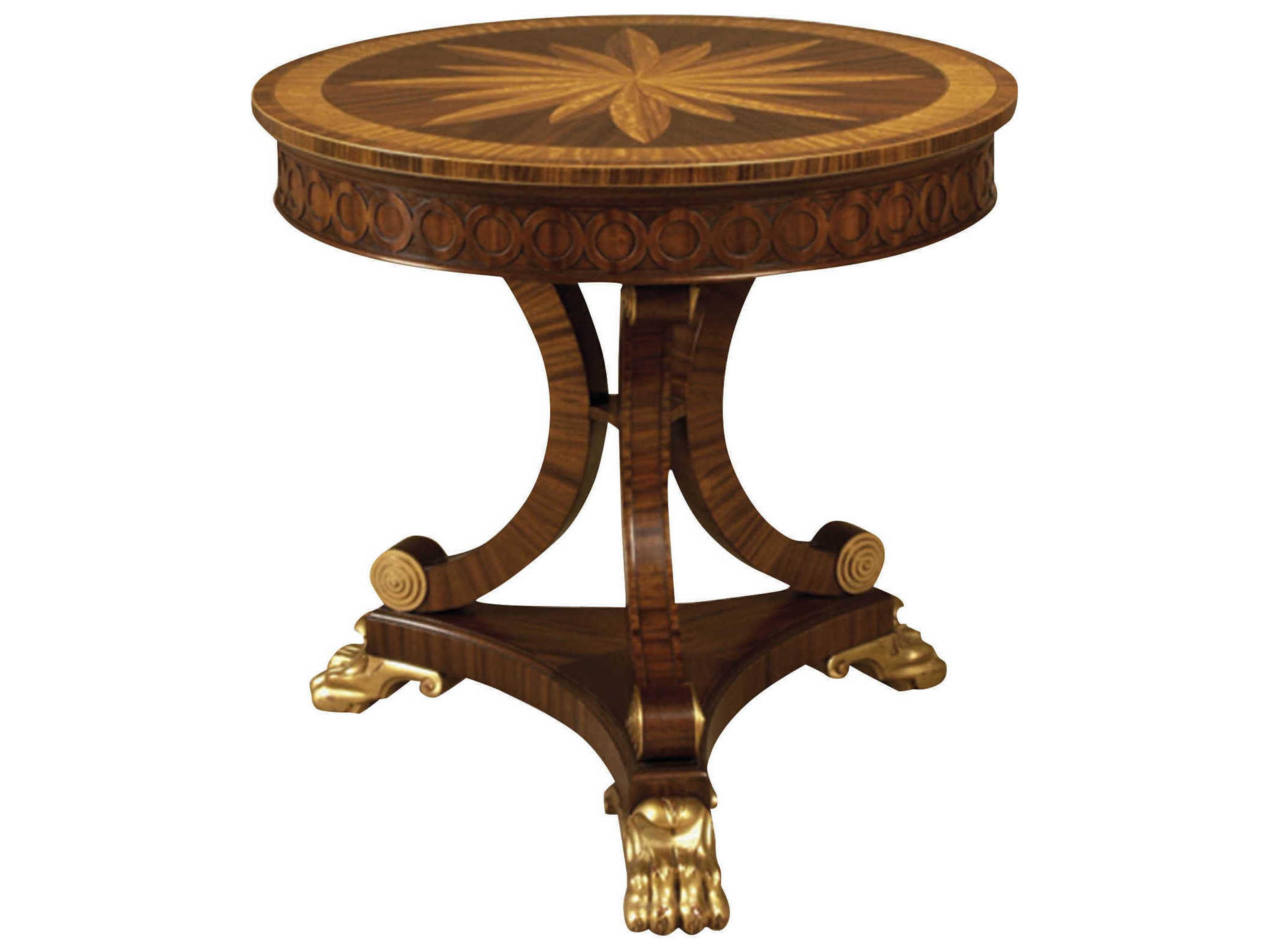 Maitland Smith Serene Round Wood Mahogany End Table