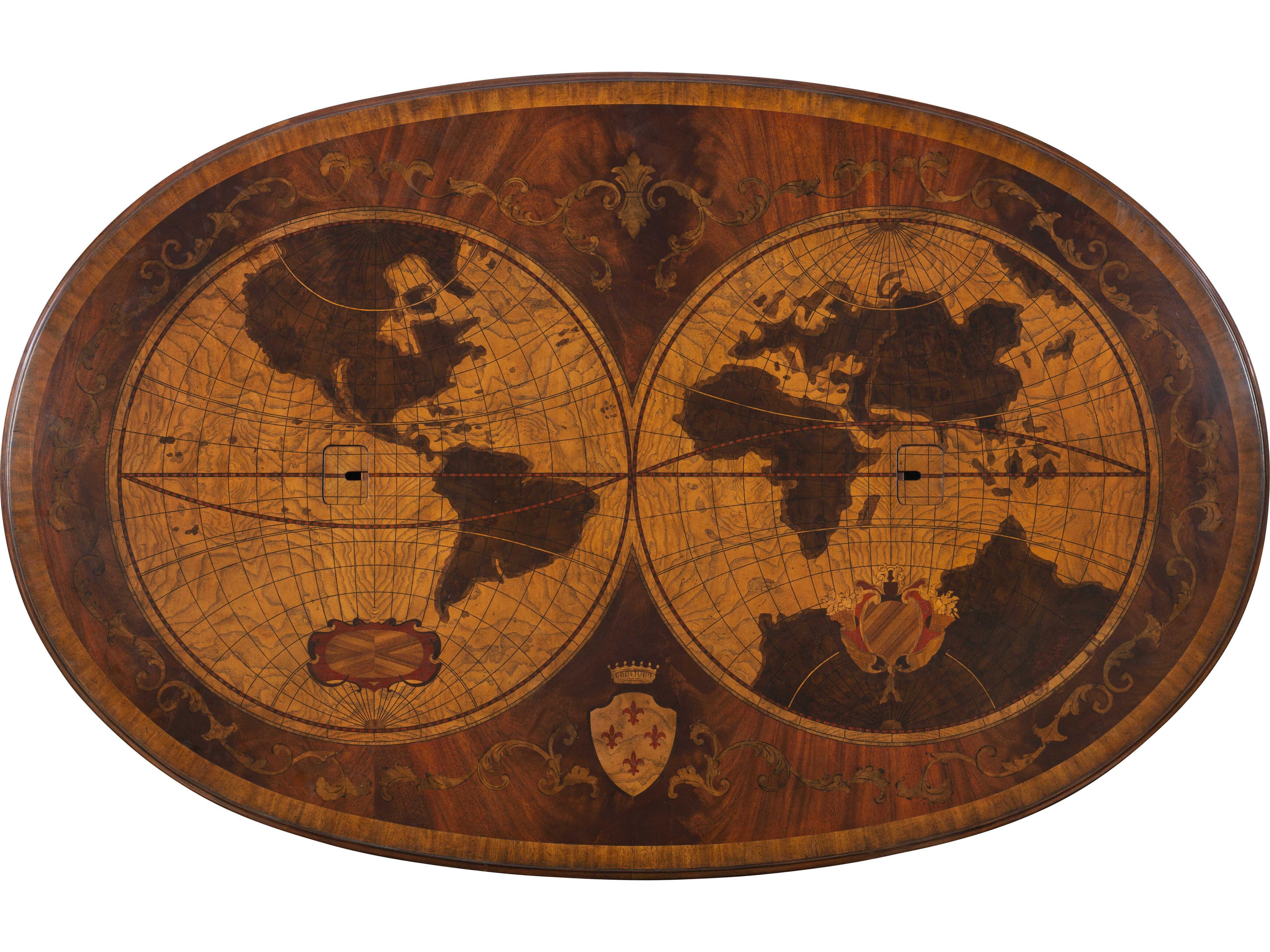 Maitland Smith Map Partner's Regency Brown Ash Wood Executive Desk