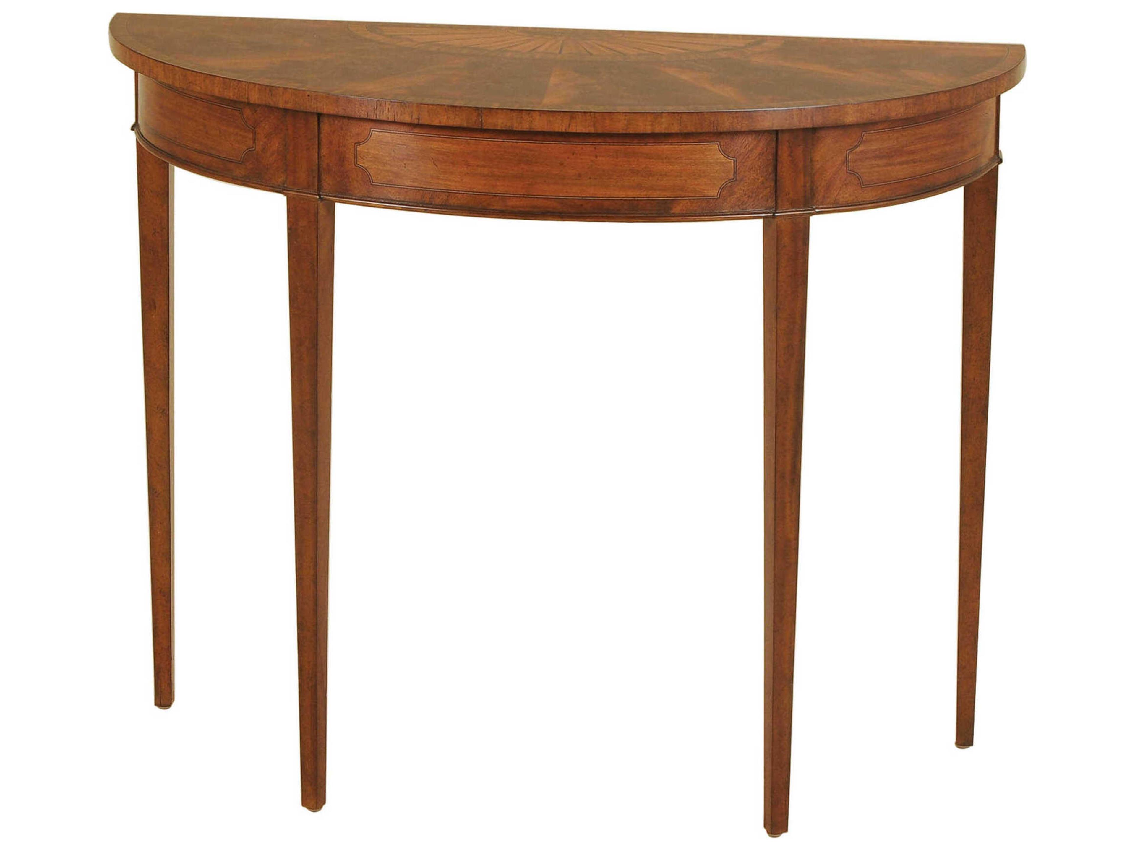 Hepplewhite Demilune Wood Irish Mahogany Console Table