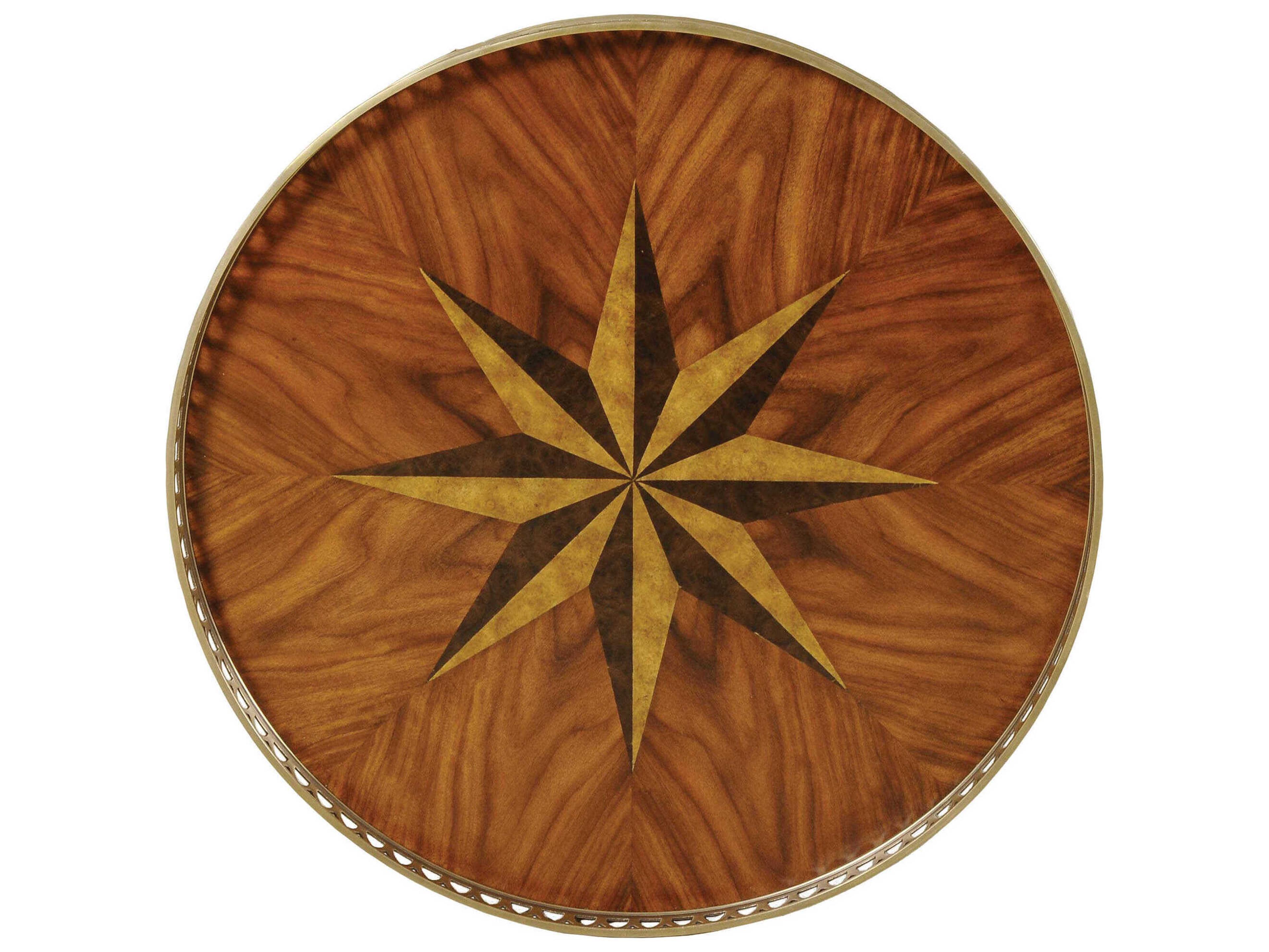 Maitland Smith Compass Round Wood Black Vendome End Table