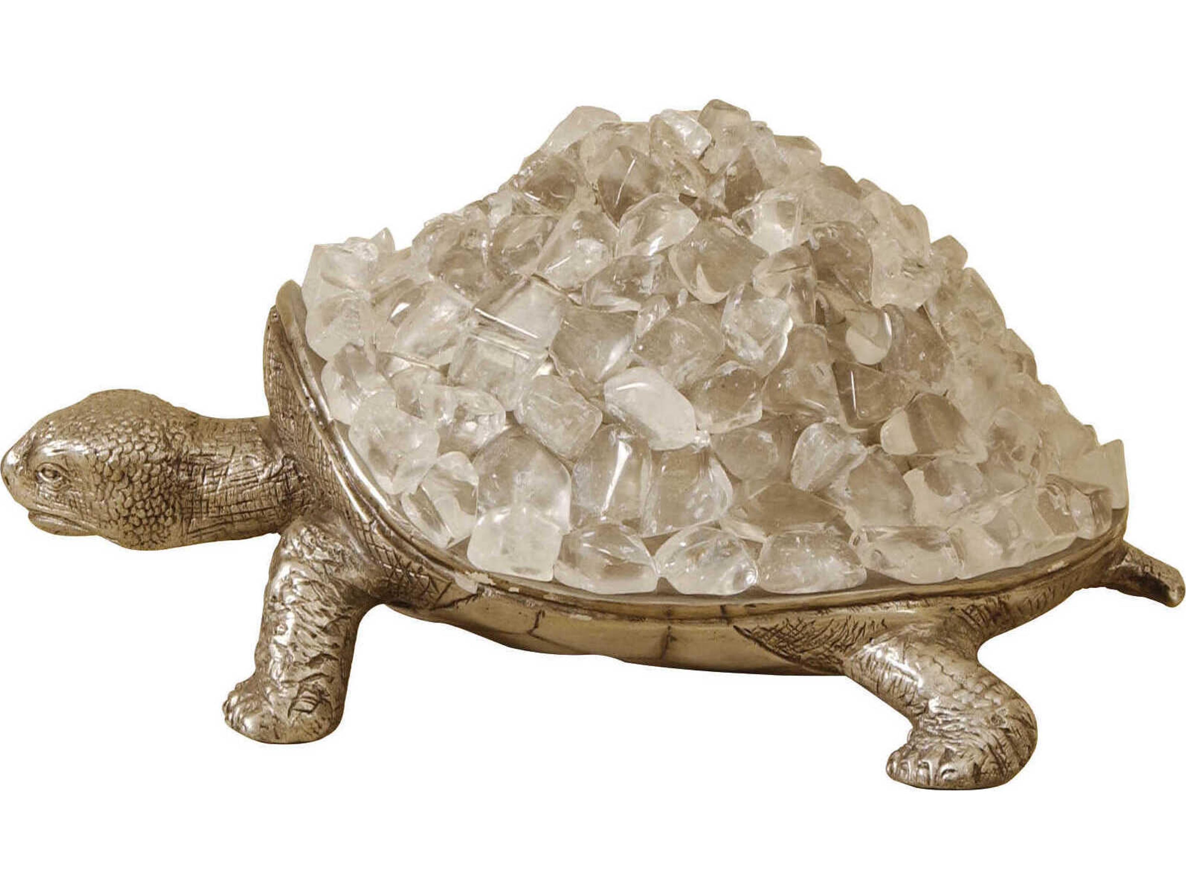 Maitland Smith Cast Brass Rocky Turtle Sculpture
