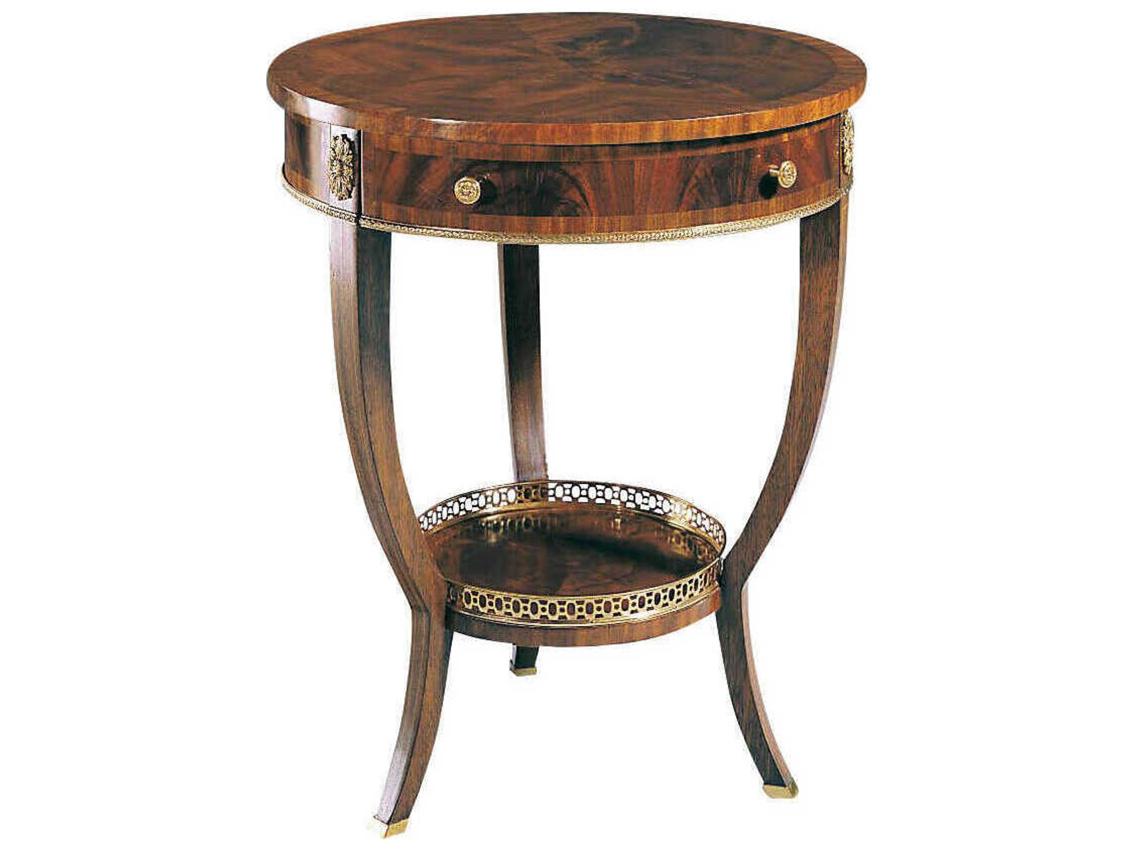 Maitland Smith Circulo Round Wood Mahogany End Table