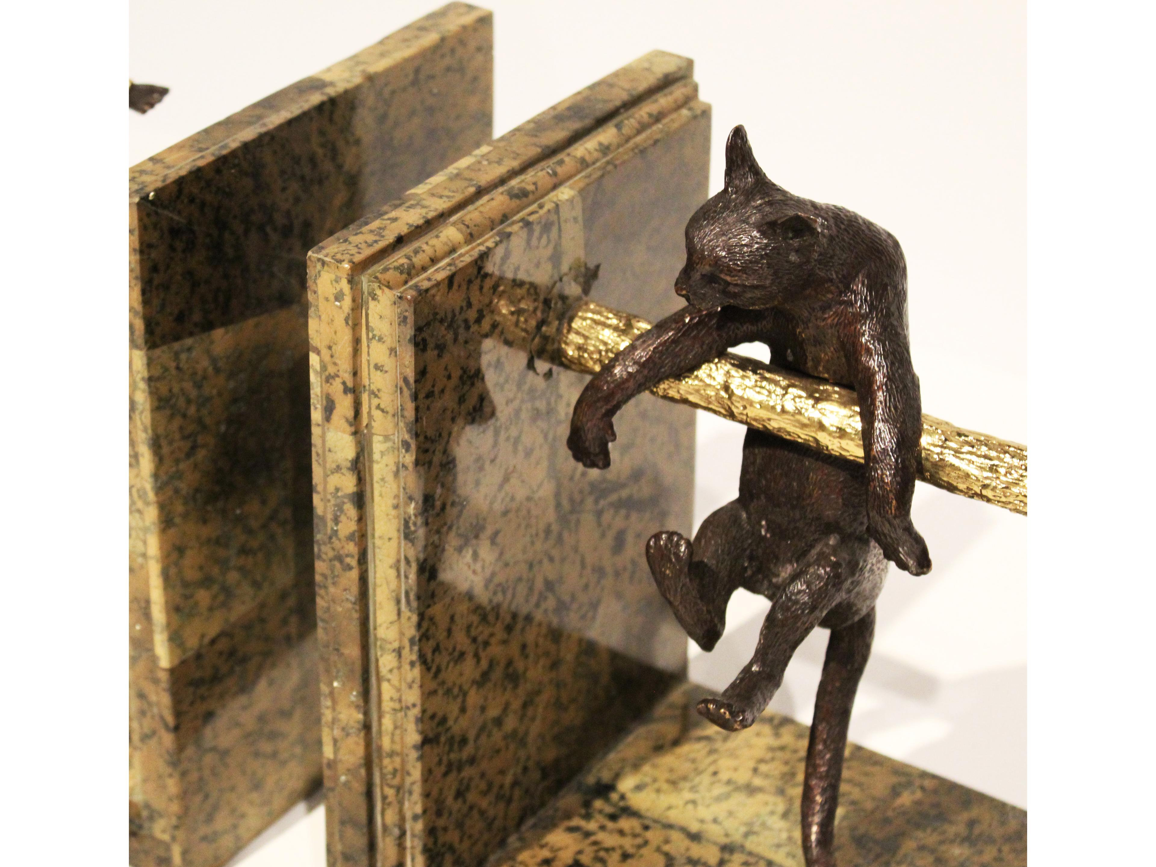 Maitland Smith Cast Brass Pursuit Bookends Set of 2