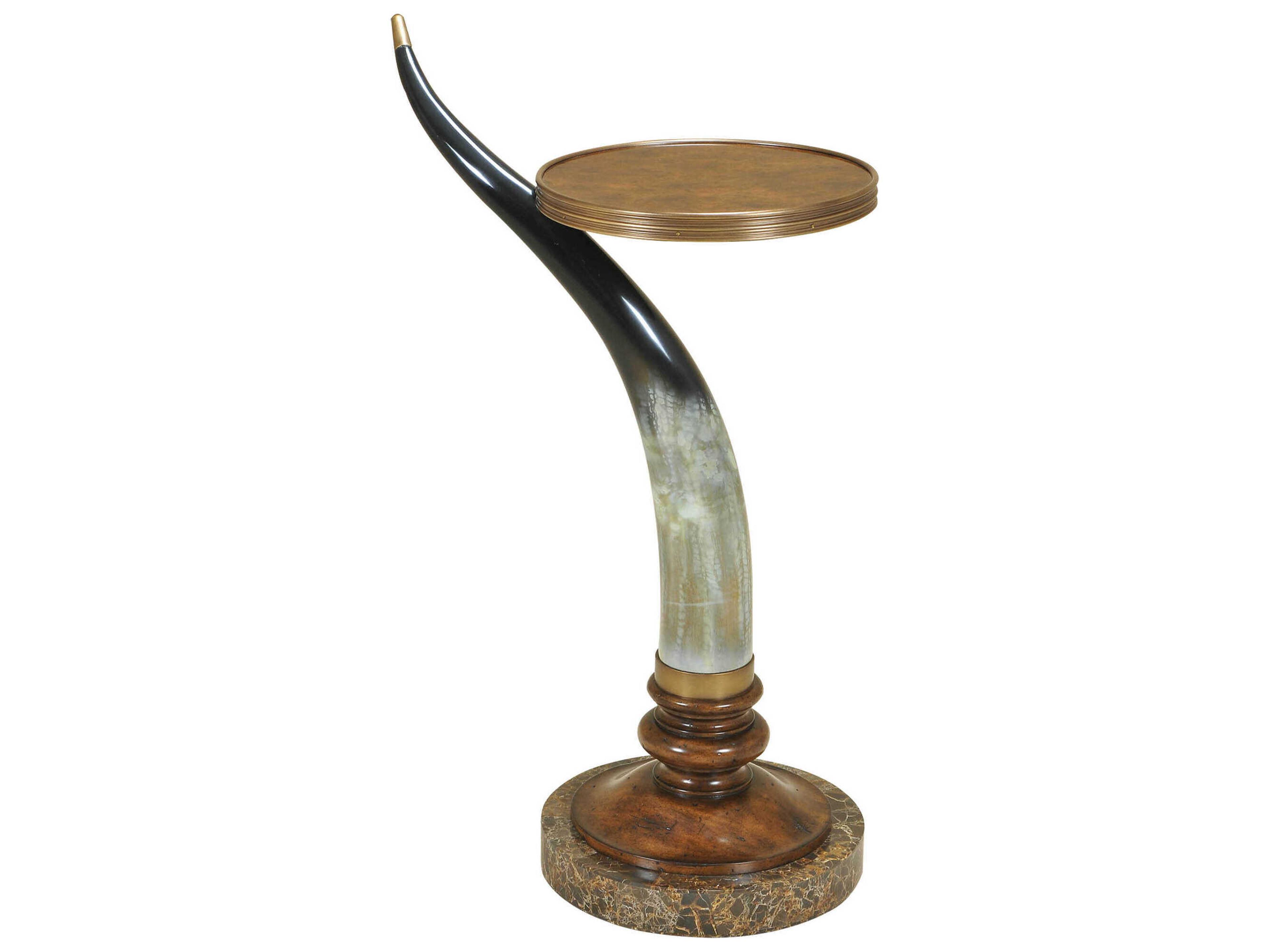 Horn Round Metal End Table