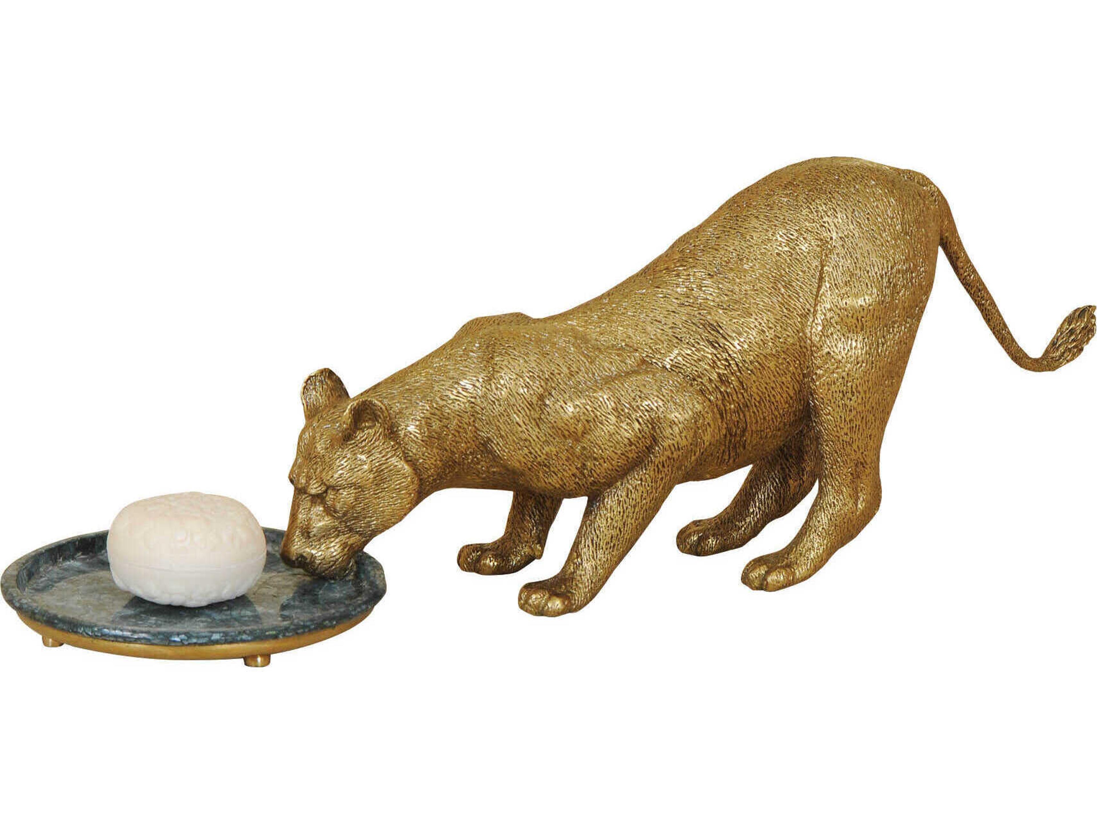 Maitland Smith Classic Cast Brass Lion Soap Dish