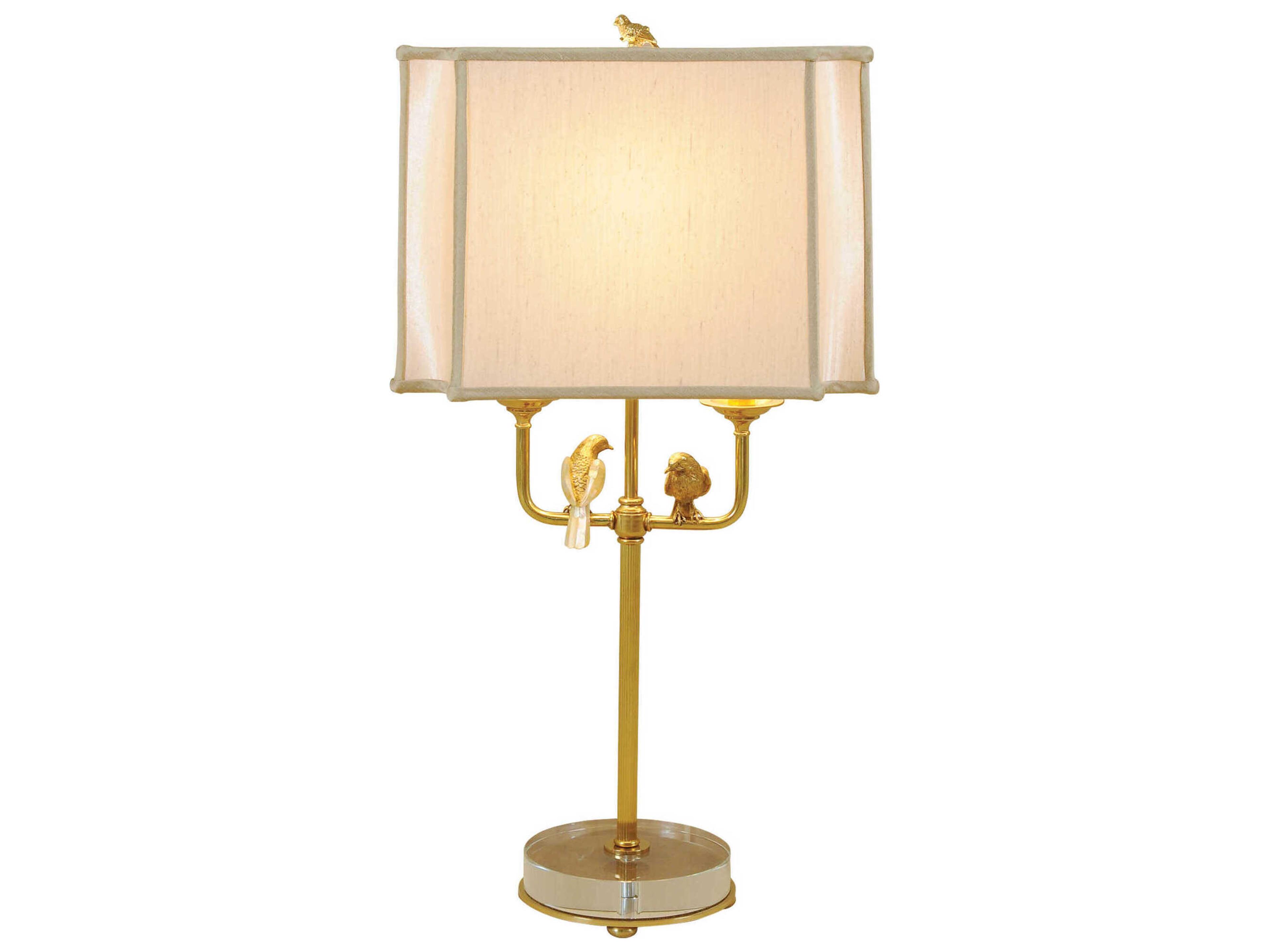 Perch Amber Brass Glass Buffet Lamp