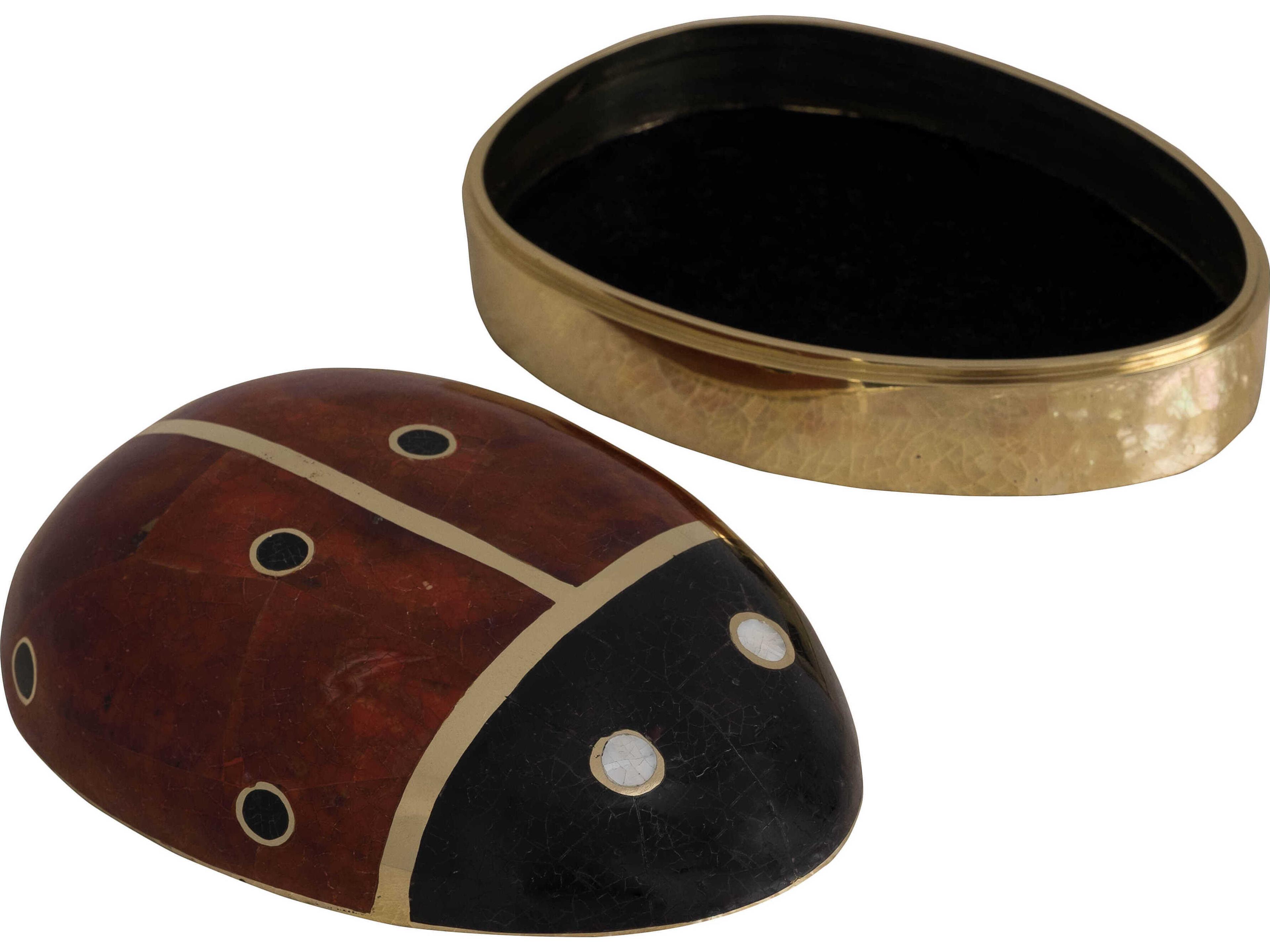 Maitland Smith Cast Brass Ladybug Box