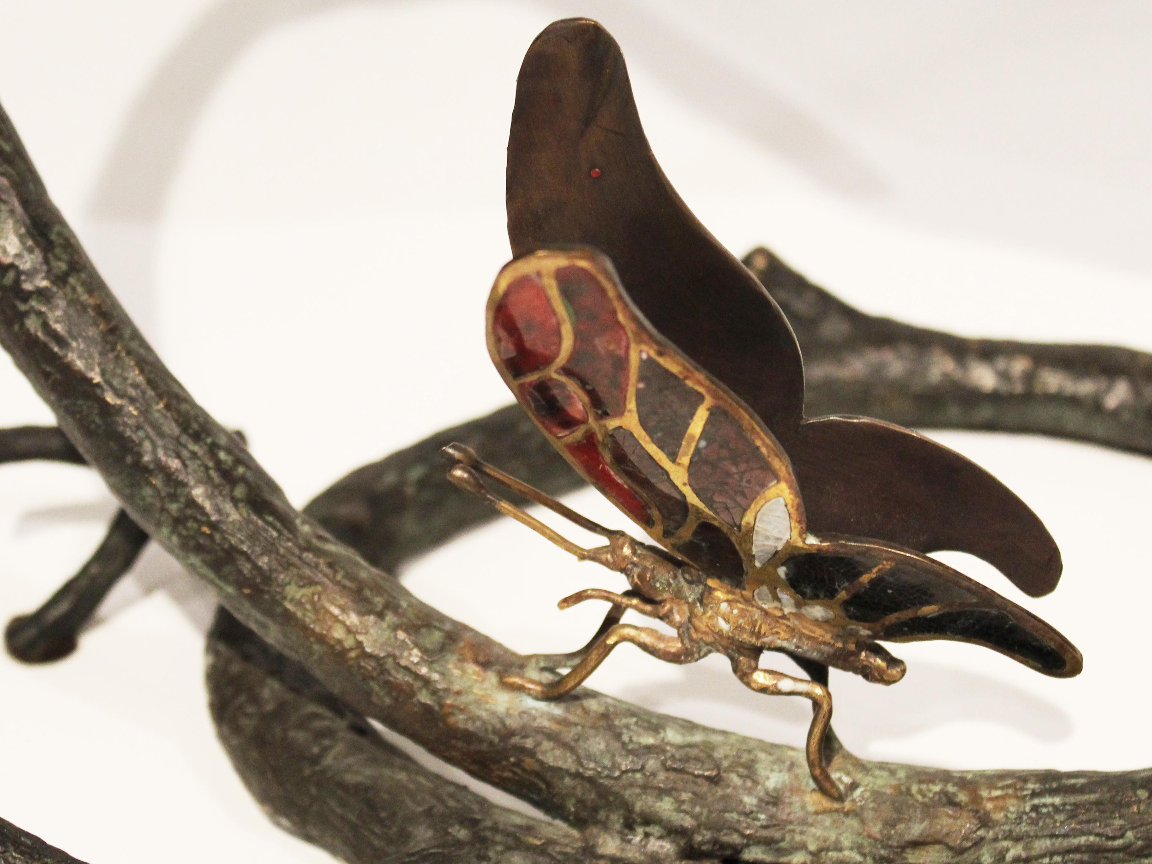 Maitland Smith Butterfly Verdigris Green Bronze Table Lamp