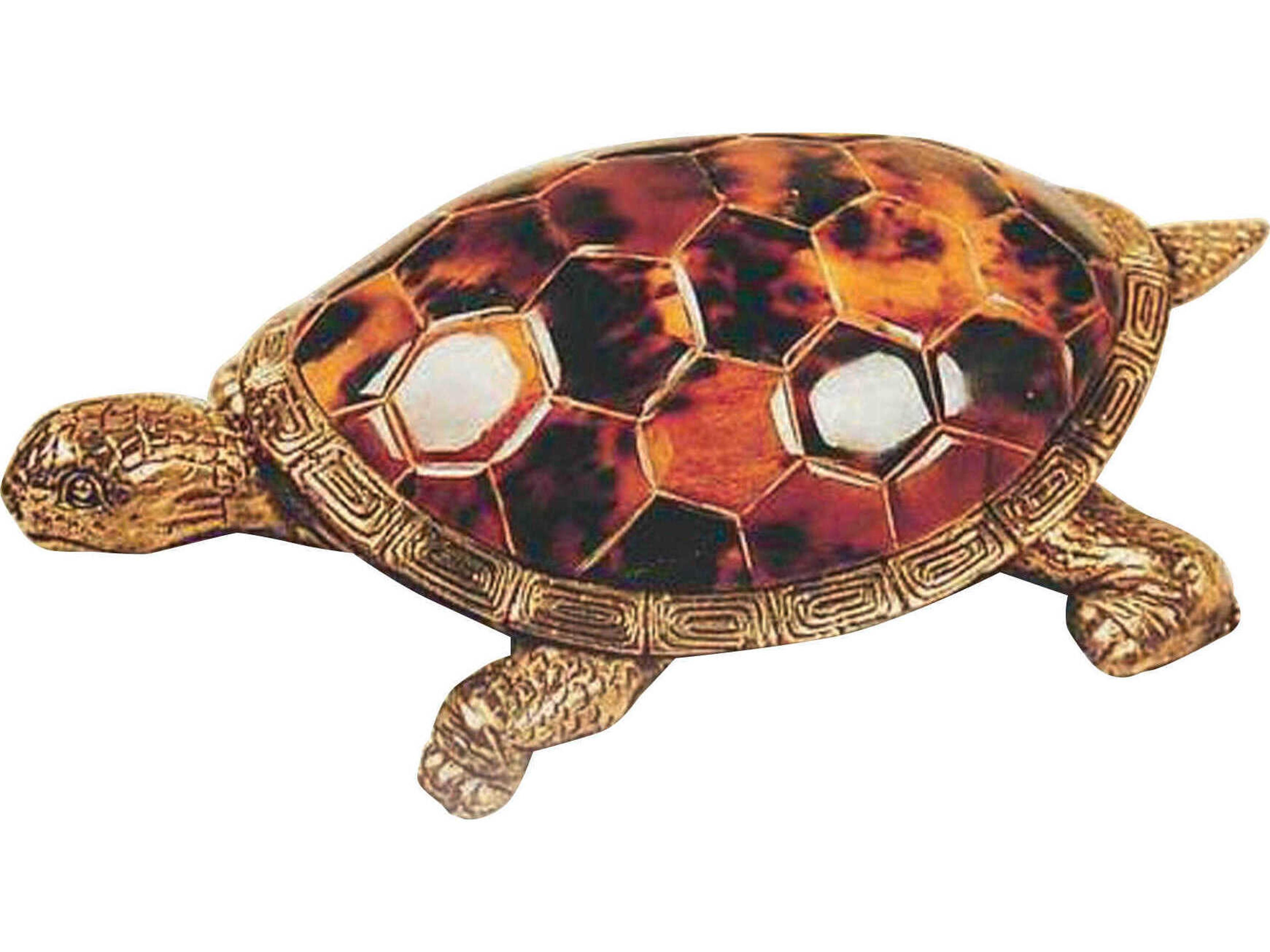 Maitland Smith Cast Brass Young Turtle Sculpture