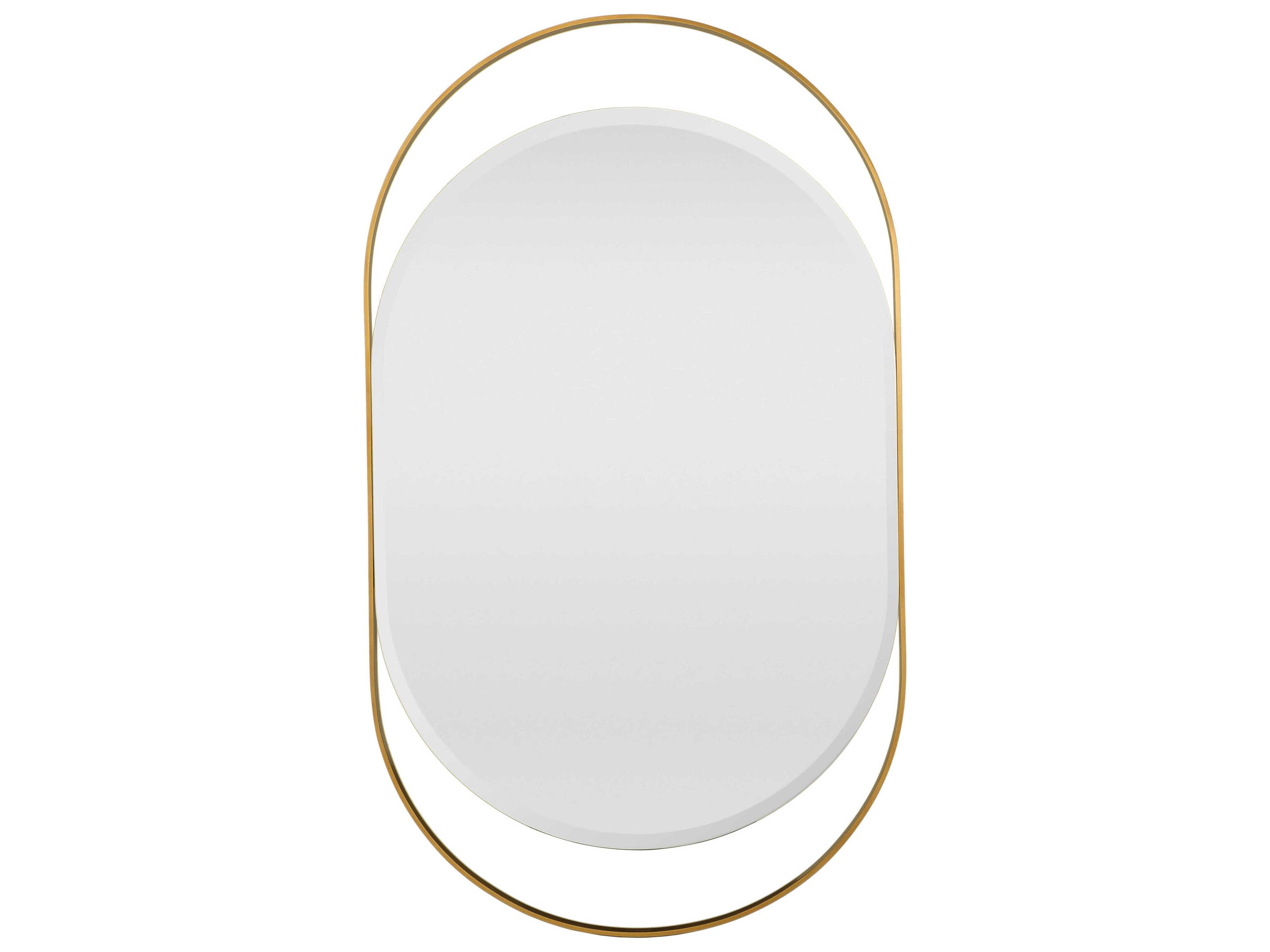 Maitland Smith Soft Brass Track Oval Wall Mirror