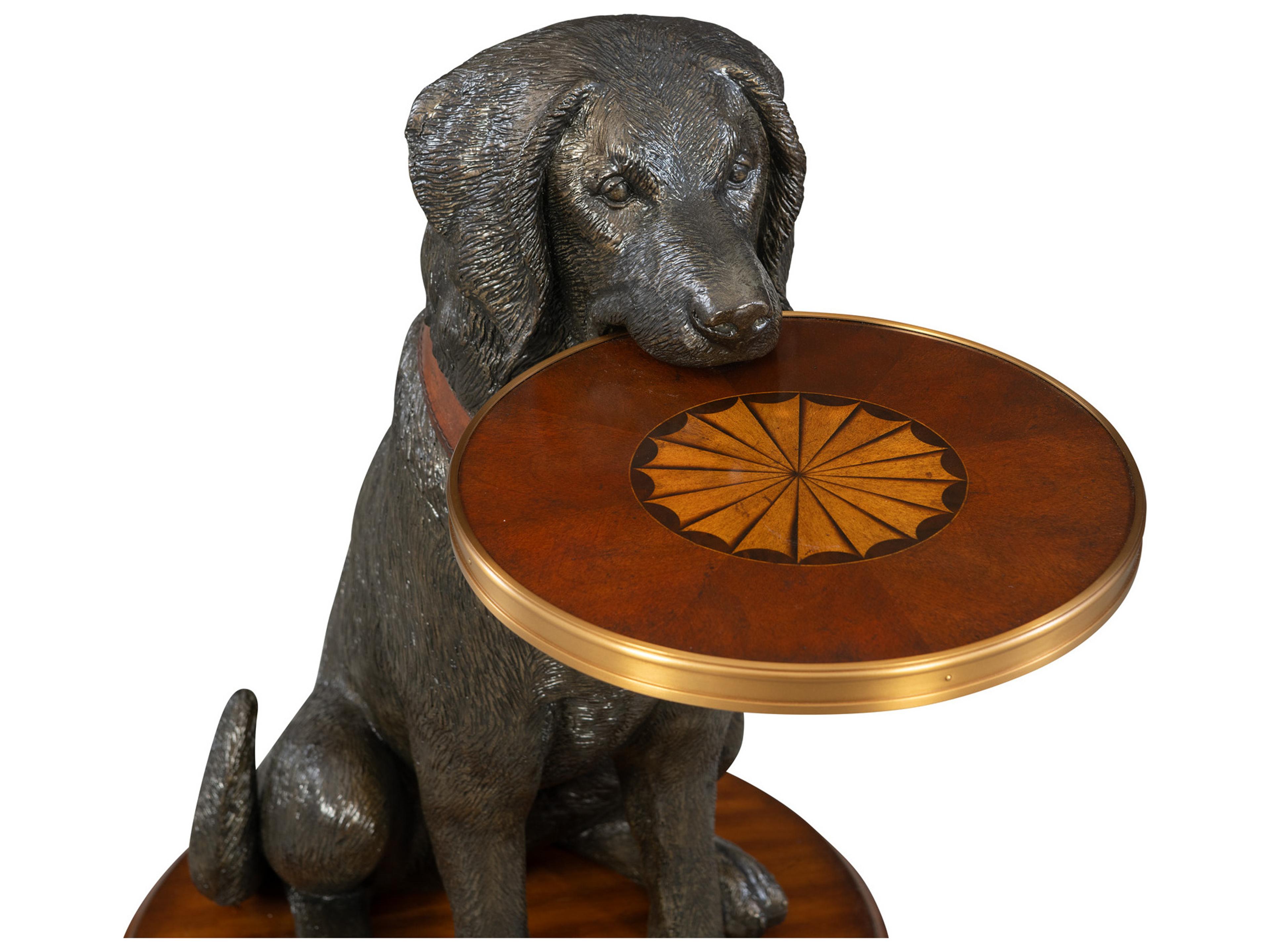 Maitland Smith Golden Retriever Accent Table