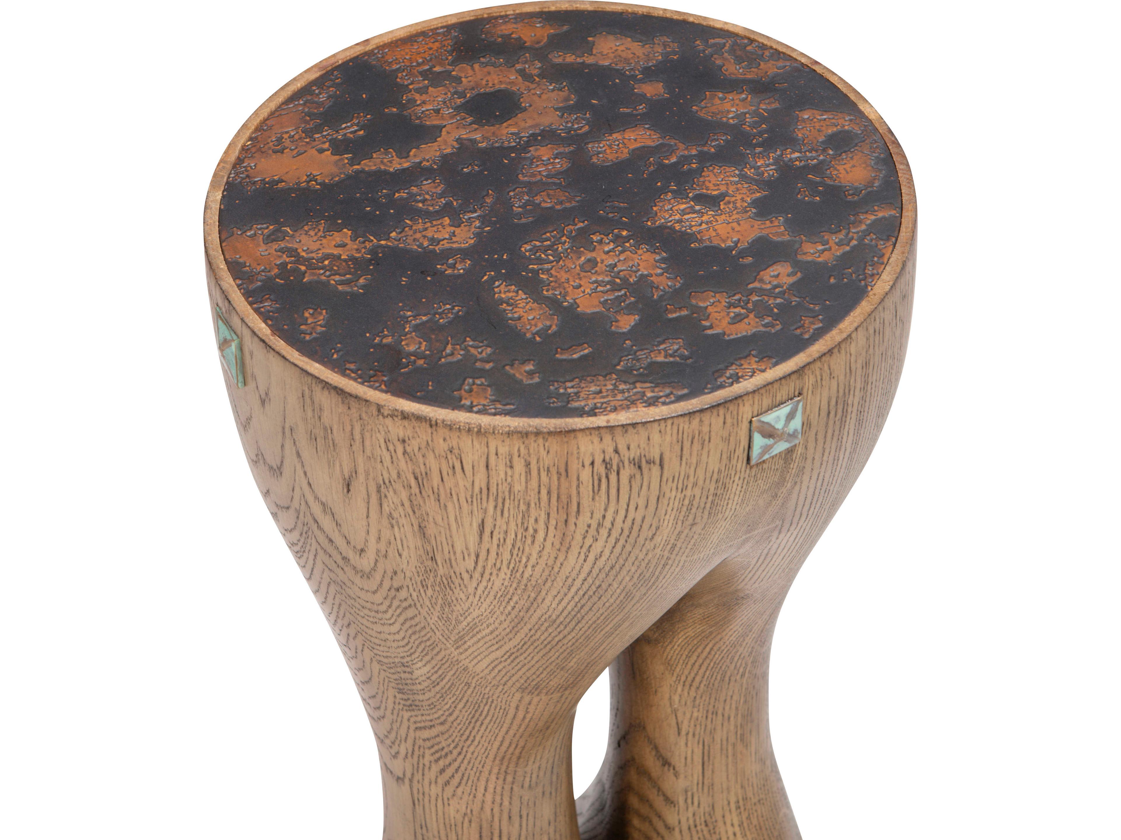 Maitland Smith Zulu Round Metal End Table