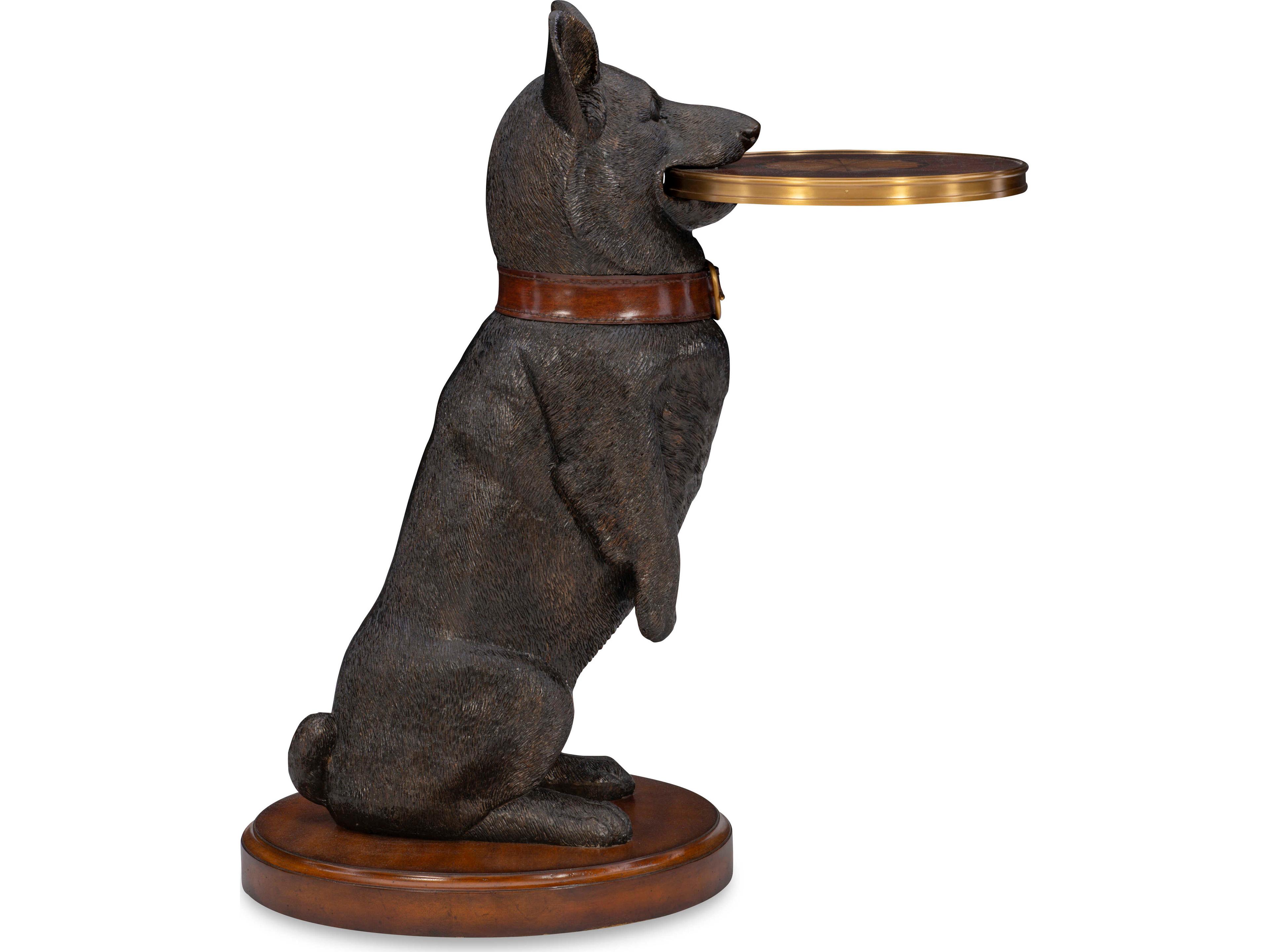 Maitland Smith Corgi Round Wood End Table