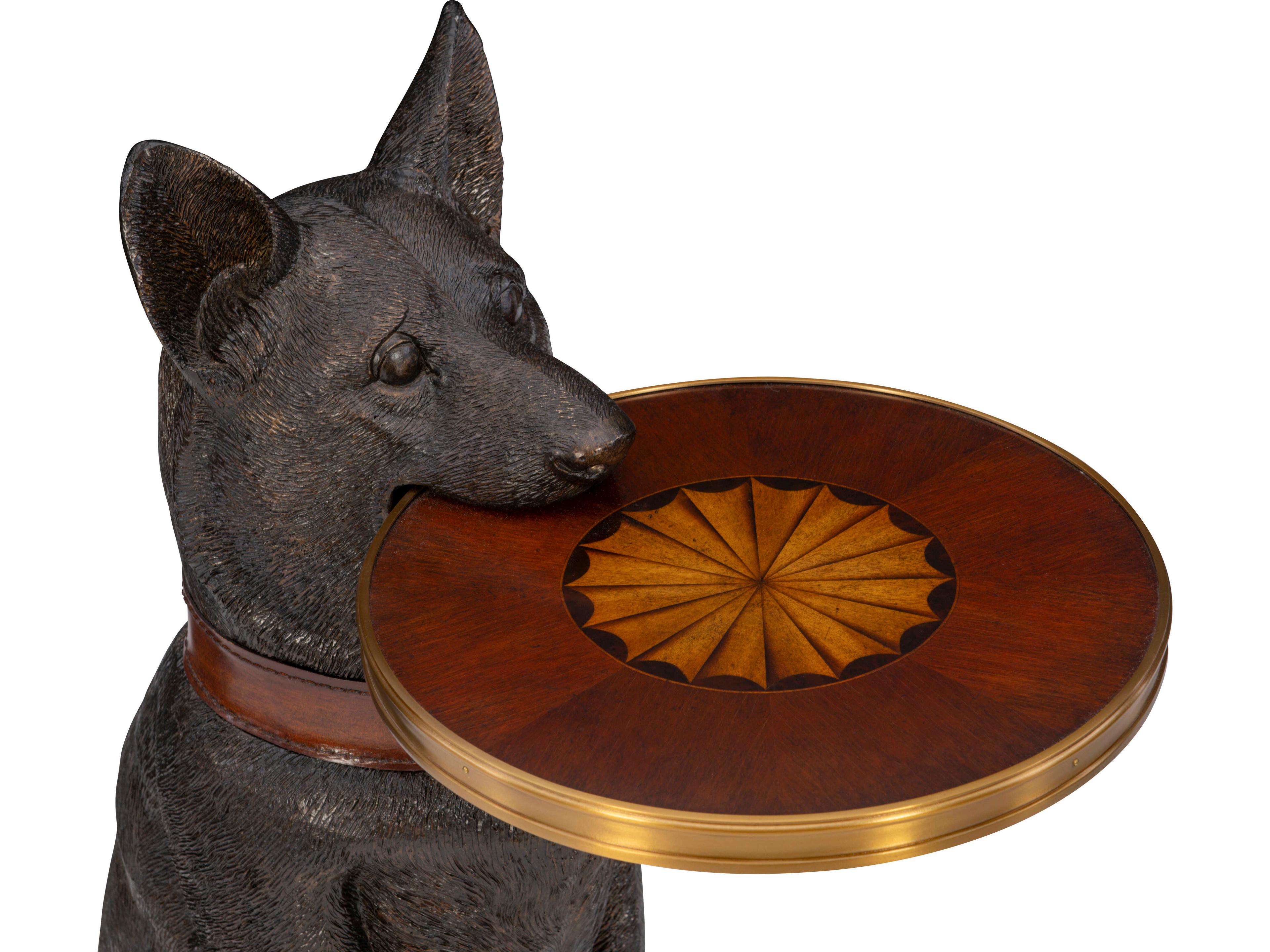 Maitland Smith Corgi Round Wood End Table