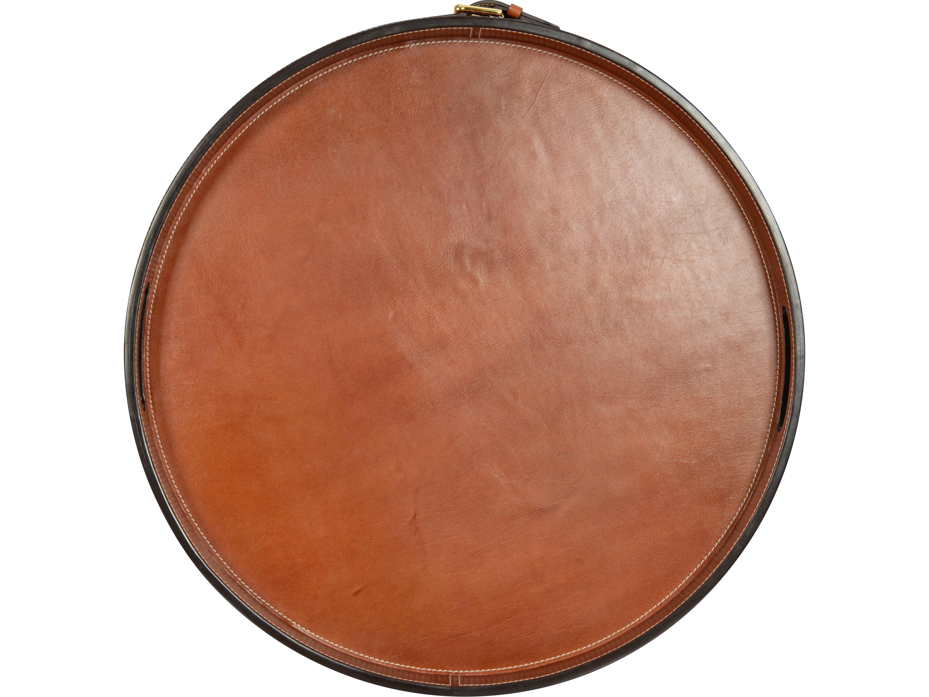 Maitland Smith Leather Buckle Serving Tray